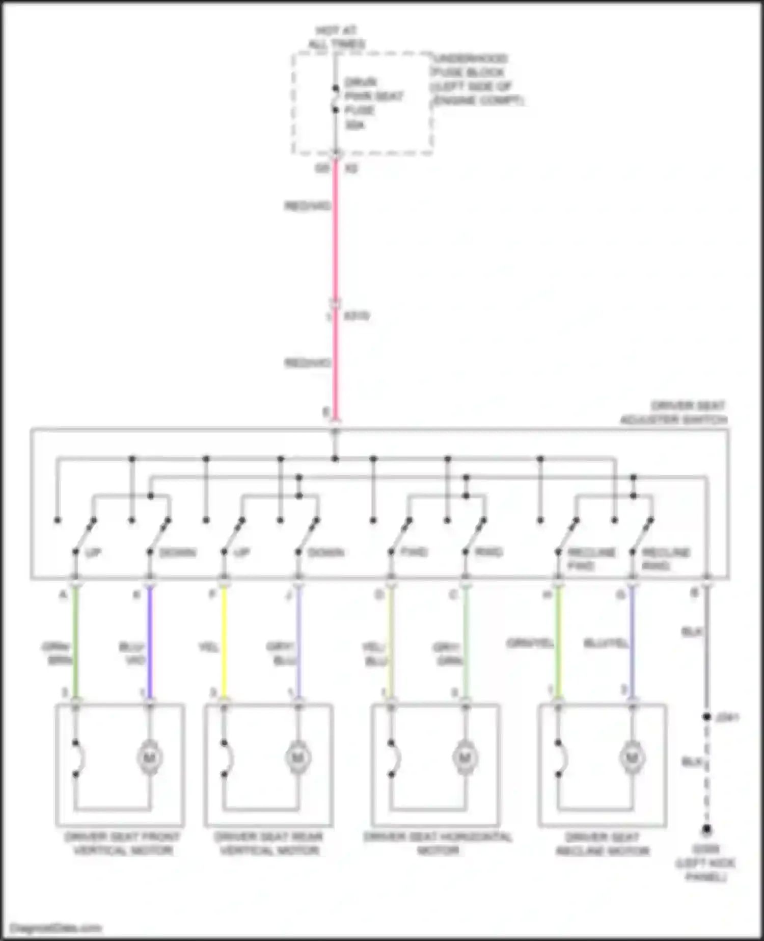 LaCrosse Buick III (2016-2019): Driver power seat circuit