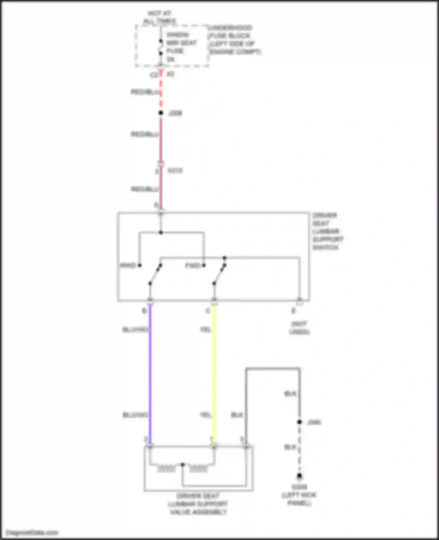 LaCrosse Buick III (2016-2019): Driver"s lumbar circuit