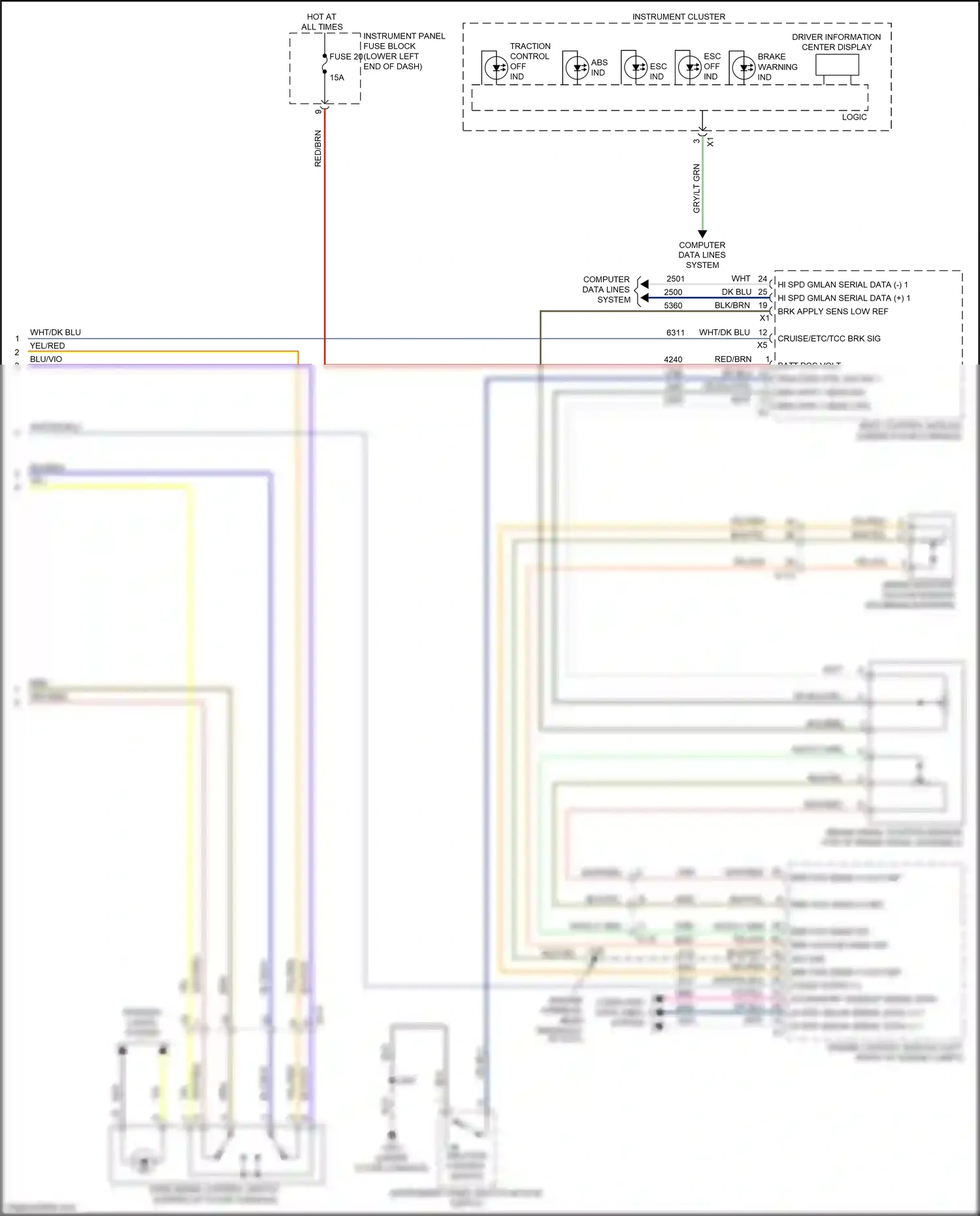 Buick LaCrosse III (2016-2019) engine control module (left front of engine compt) wiring diagram  (1 of 8)