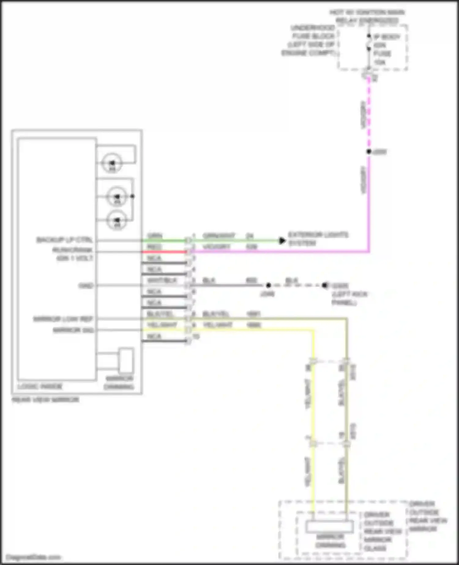 Wiring diagram mirror low ref for Buick LaCrosse III (2016-2019) (1 of 1)