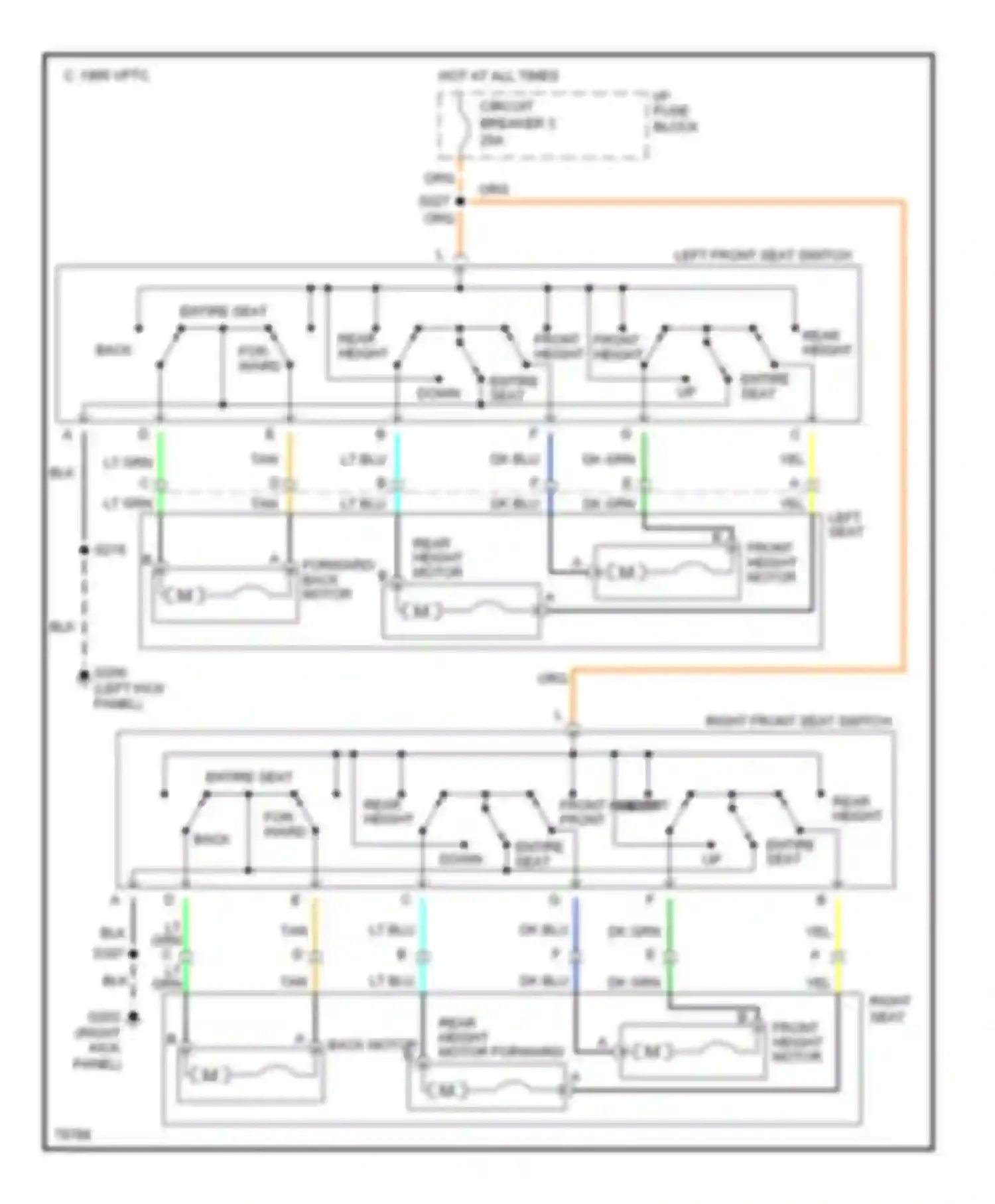 LeSabre Buick VII (1992-1999): 6-way power seat circuit