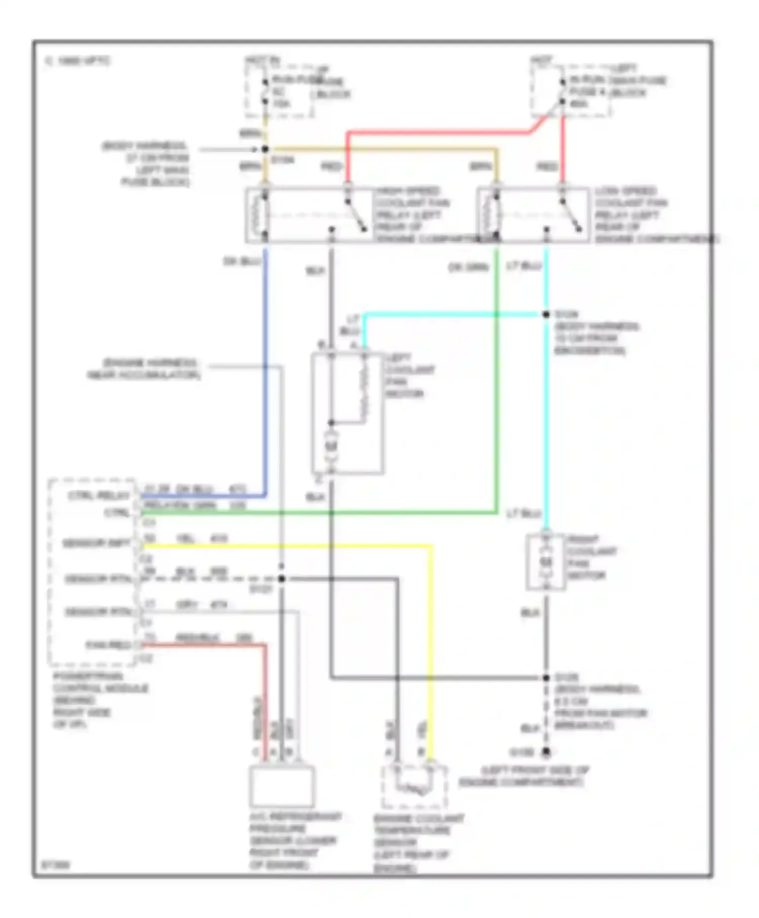 Wiring diagram hot in run fuse 4 for Buick LeSabre VII (1992-1999) (2 of 2)