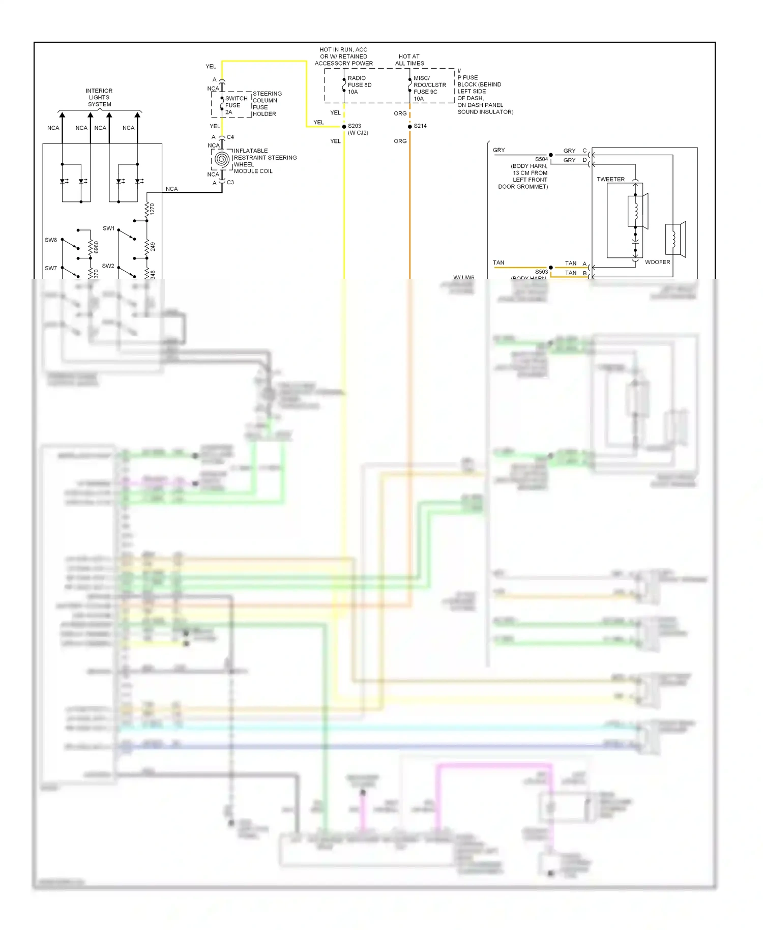 Buick LeSabre VII (1992-1999) serial data (uart) wiring diagram  (2 of 2)