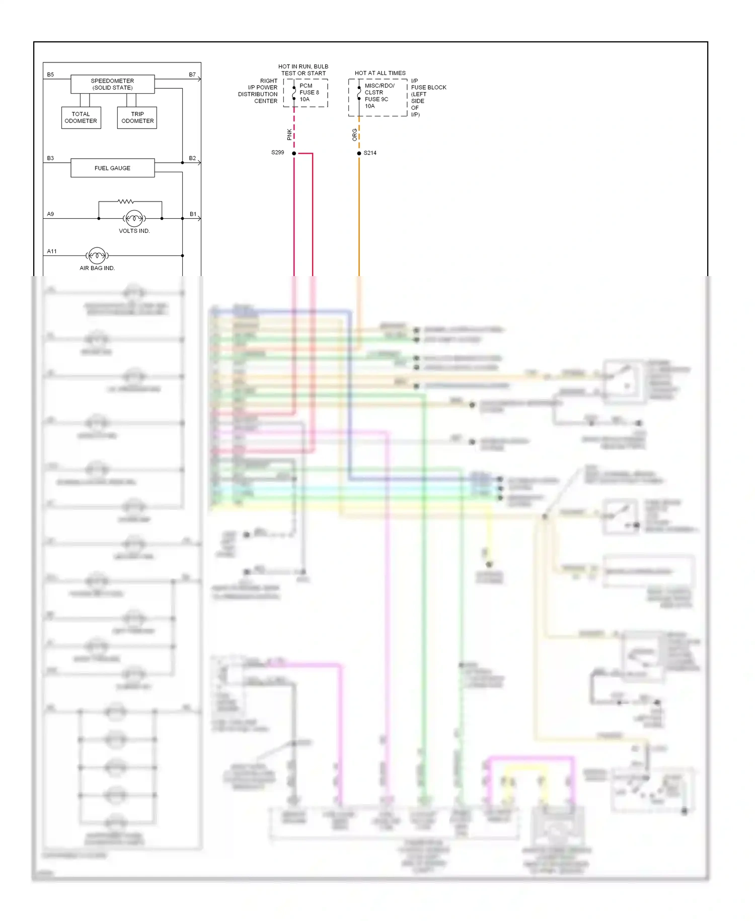 Buick LeSabre VII (1992-1999) speedometer (solid state) wiring diagram  (1 of 2)