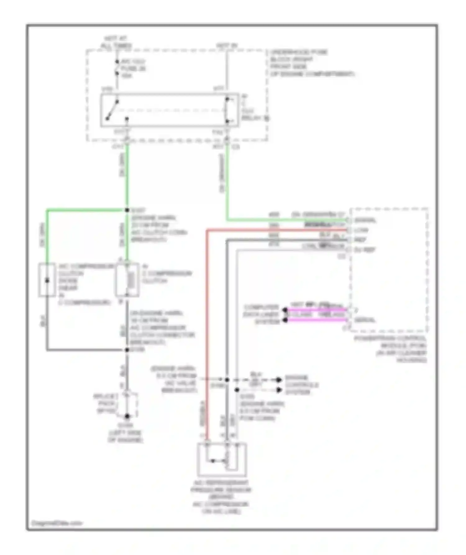Wiring diagram a/c clu fuse 26 for Buick LeSabre VIII (2000-2005) (1 of 1)