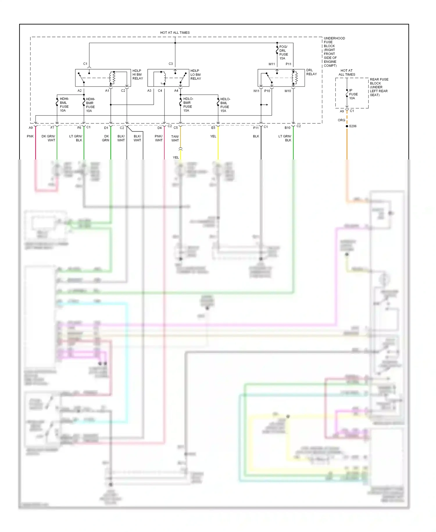 Buick LeSabre VIII (2000-2005) instrument panel integration module (behind left side of dash) wiring diagram  (2 of 2)