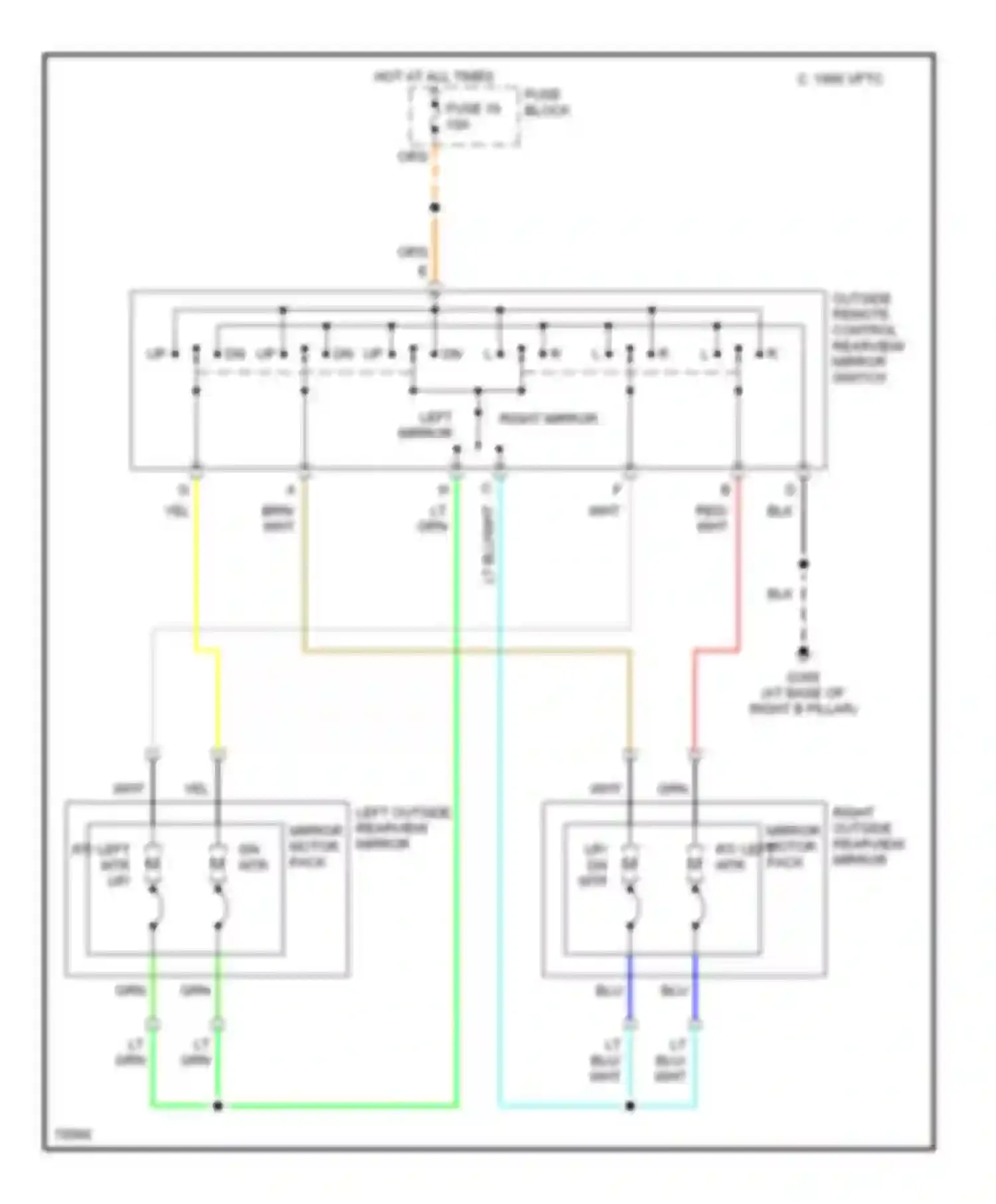 Regal Buick III (1988-1997): Power mirror circuit