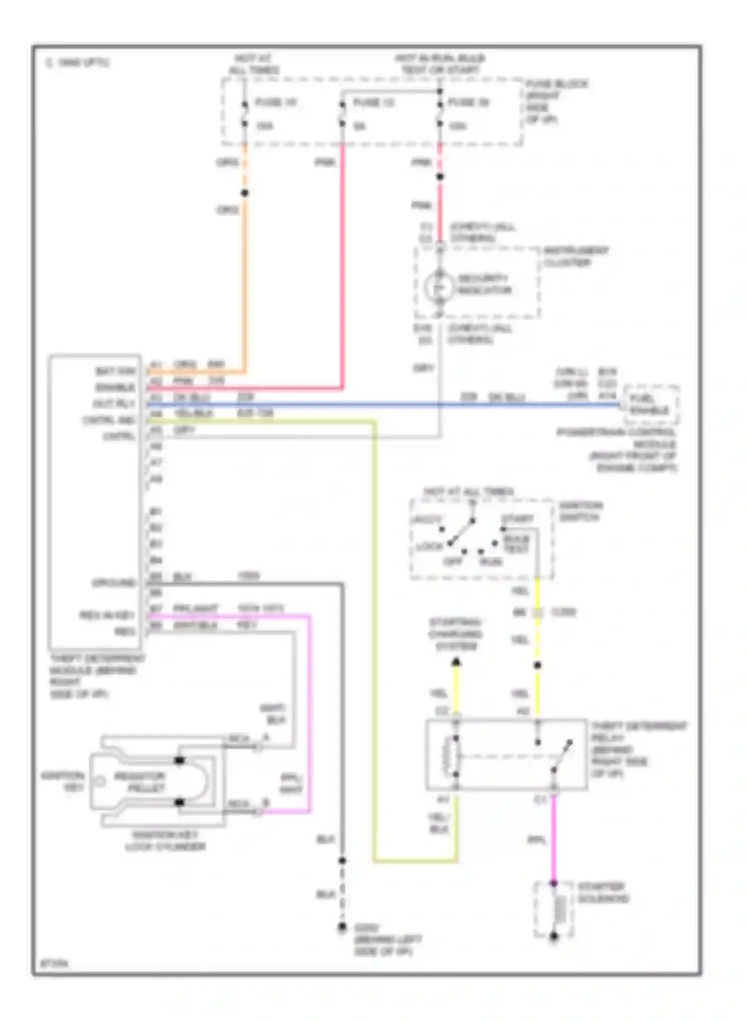 Wiring diagram 1074 1073 key res in key res in for Buick Regal III (1988-1997) (1 of 1)
