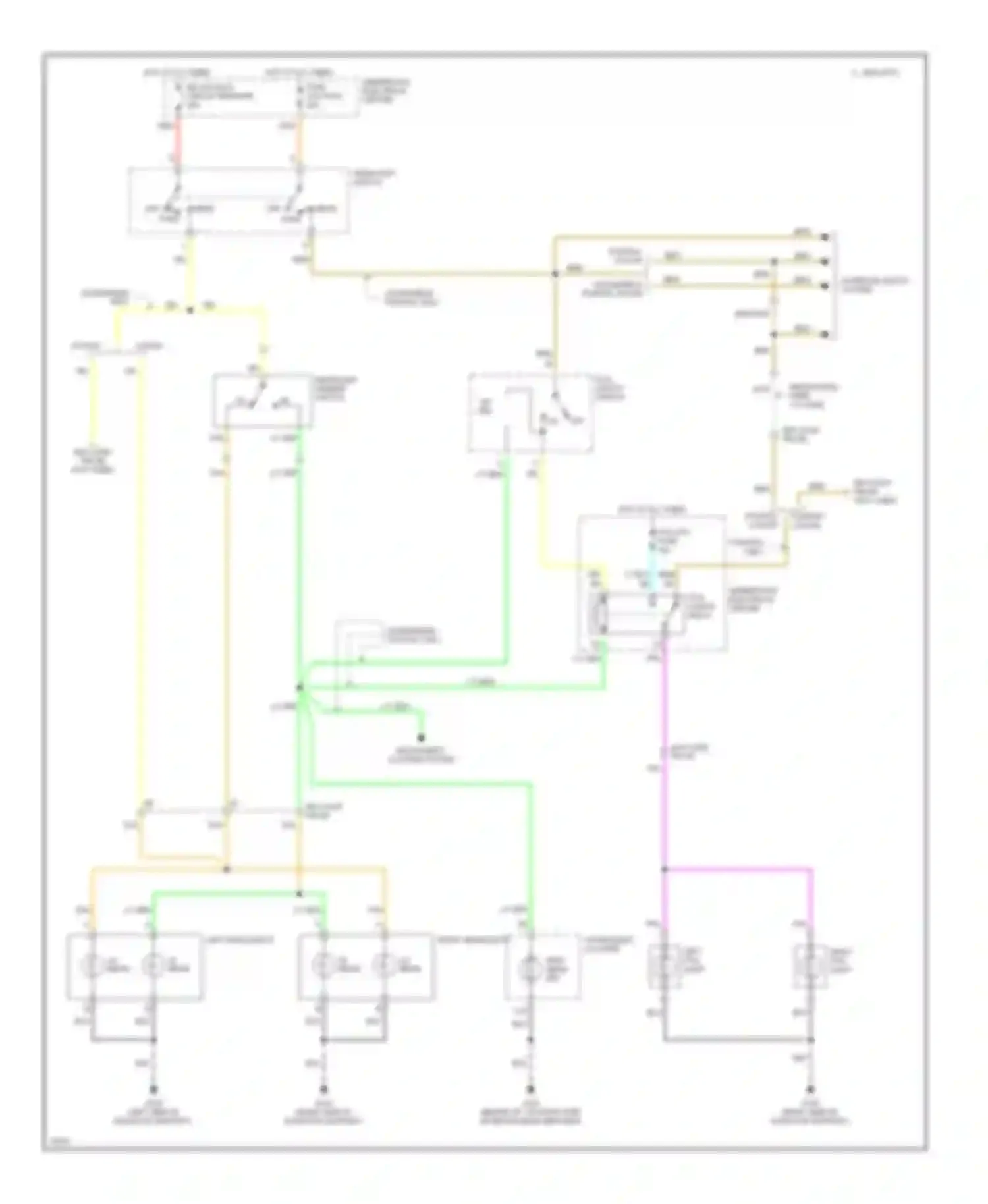 Wiring diagram fog lights relay for Buick Regal III (1988-1997) (1 of 2)