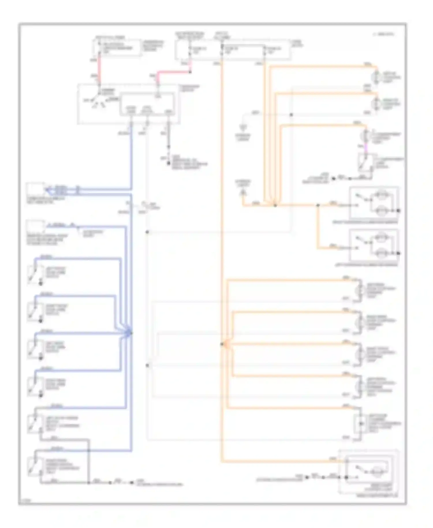 Wiring diagram left i/p courtesy light for Buick Regal III (1988-1997) (1 of 4)