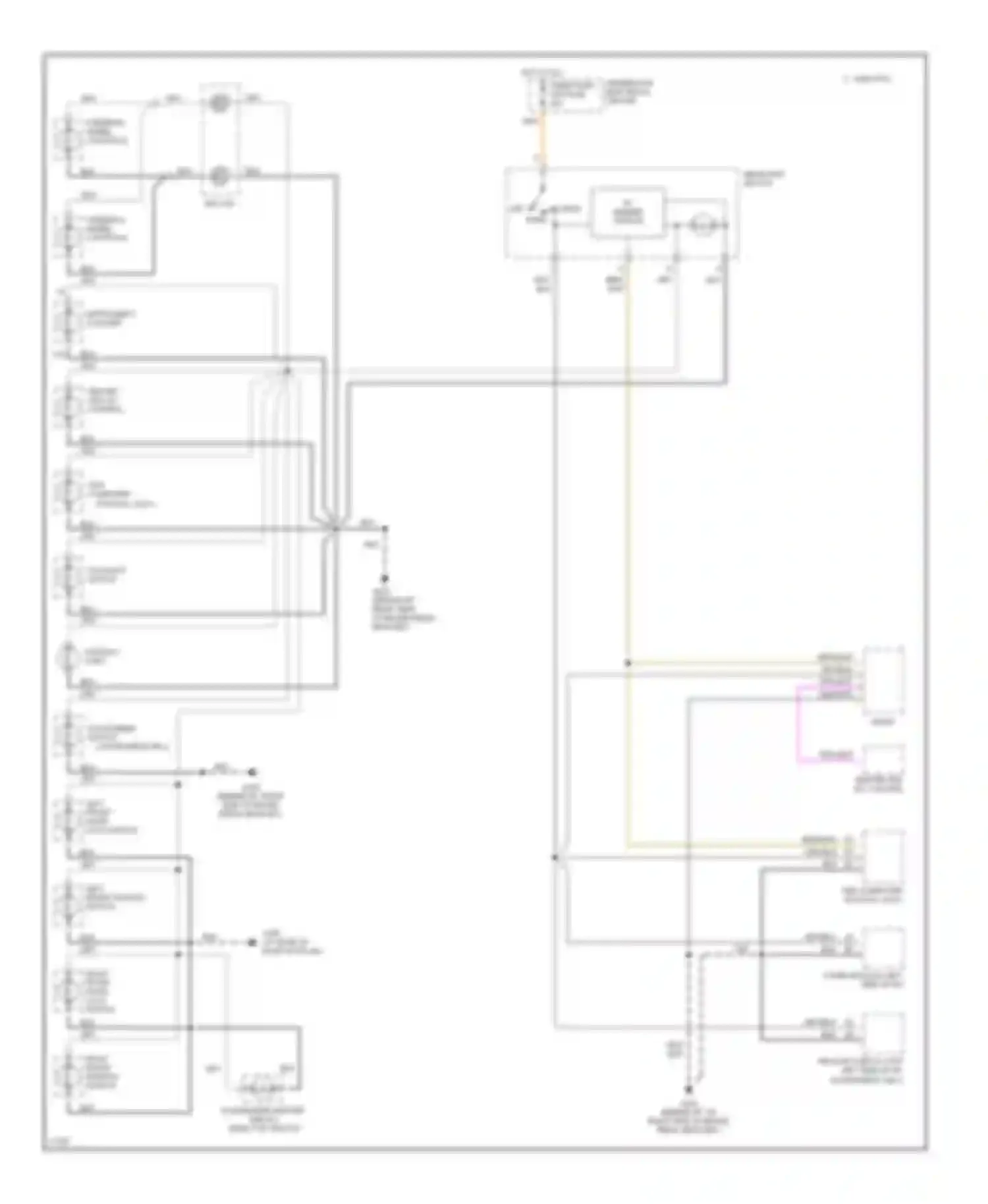 Wiring diagram steering wheel controls for Buick Regal III (1988-1997) (1 of 1)