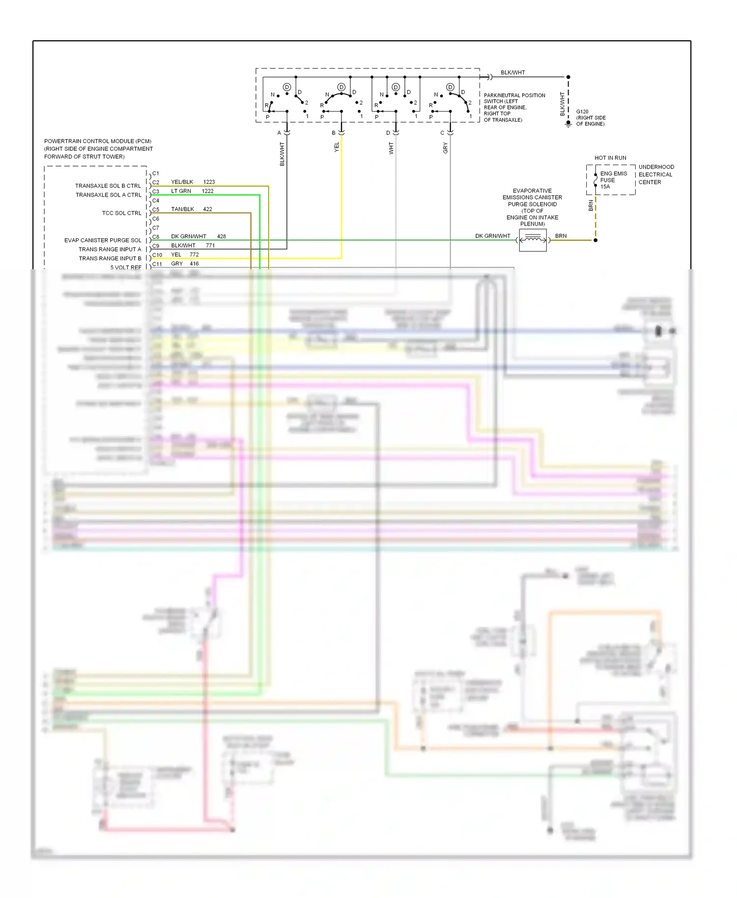 Buick Regal III (1988-1997) transmission temp sensor (automatic transaxle) wiring diagram  (1 of 1)