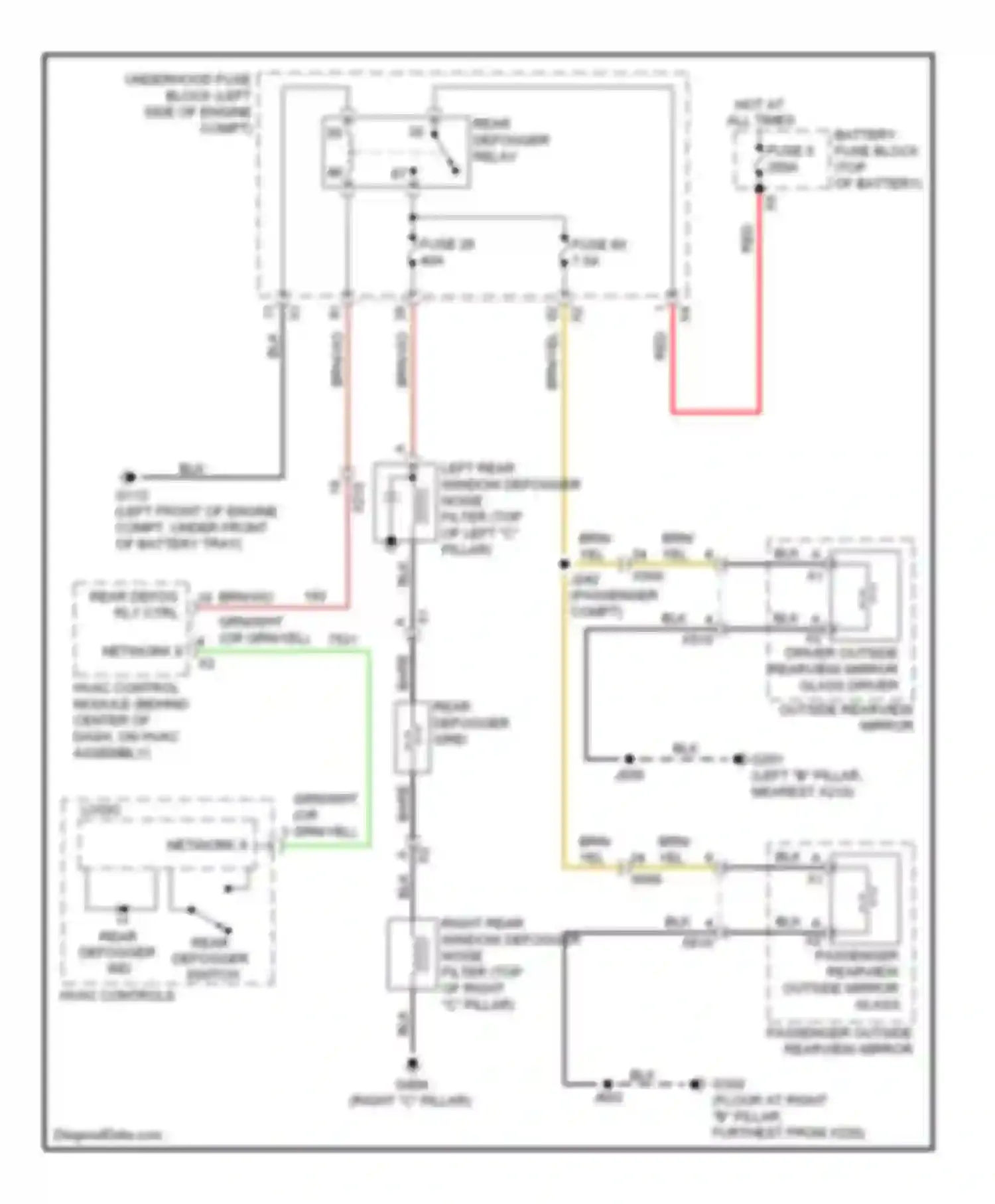 Regal Buick V (2009-2013): Defoggers circuit