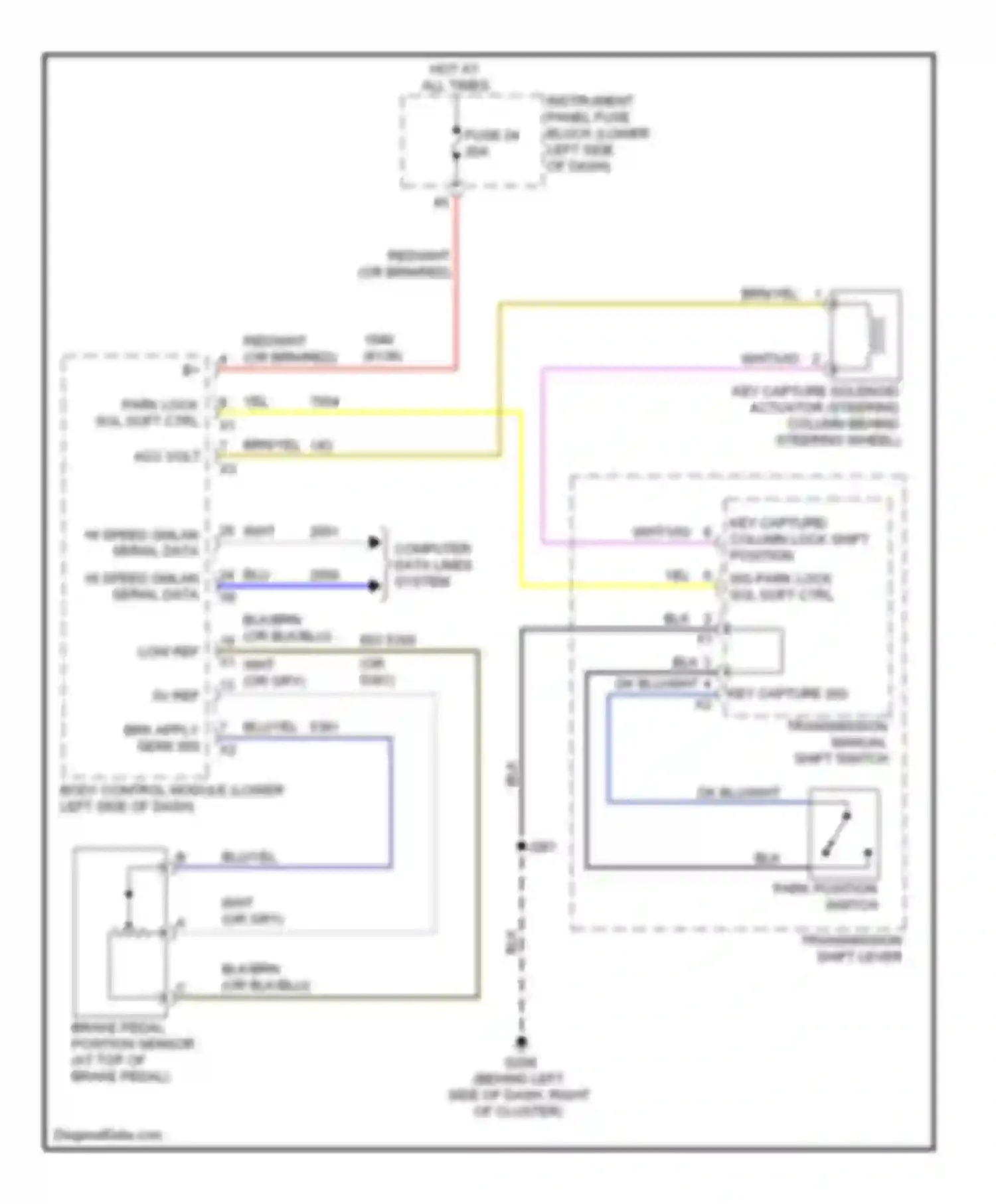Regal Buick V (2009-2013): Ignition lock solenoid circuit