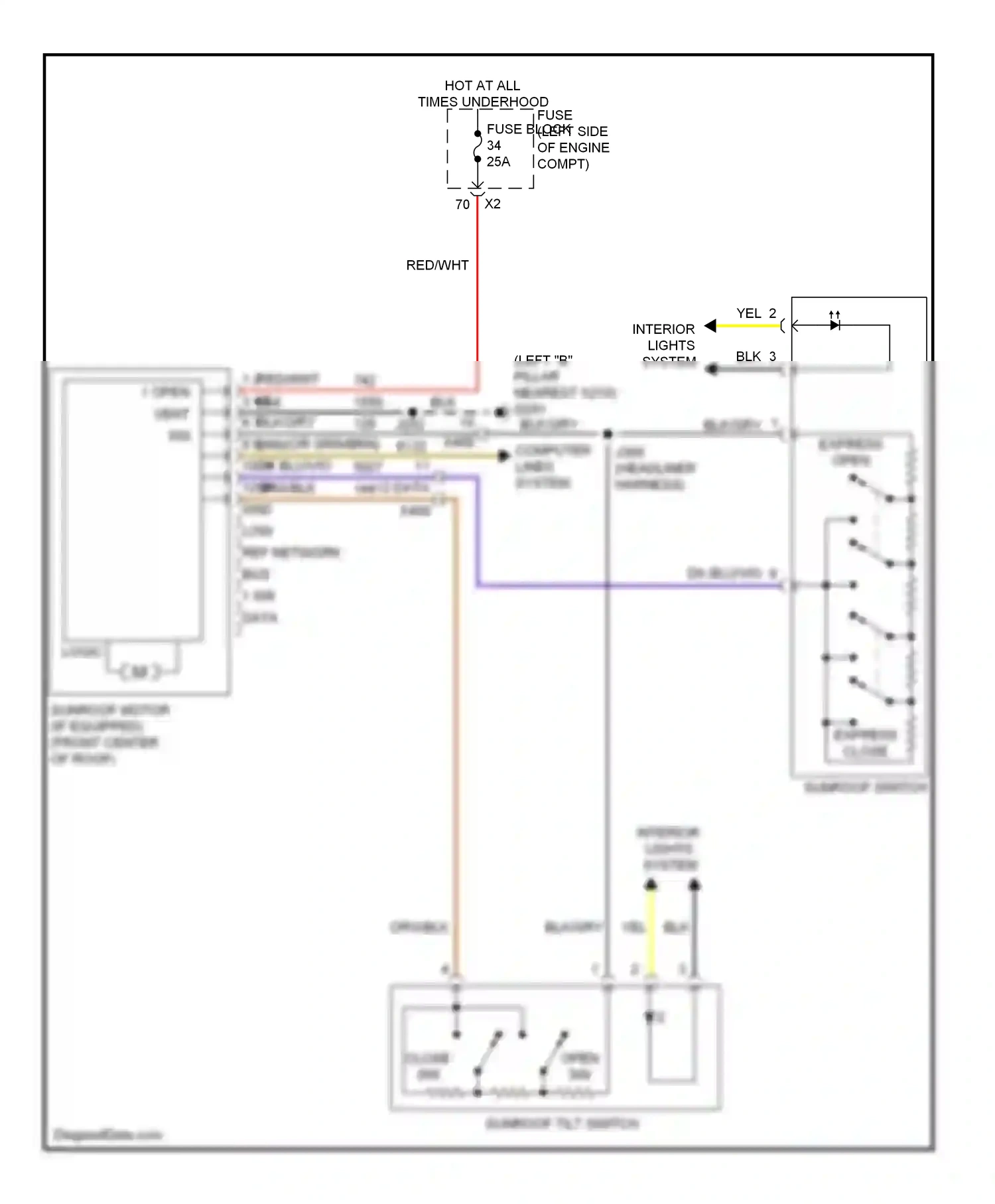 Buick Regal V (2009-2013) computer 11 12 data lines system wiring diagram  (1 of 1)