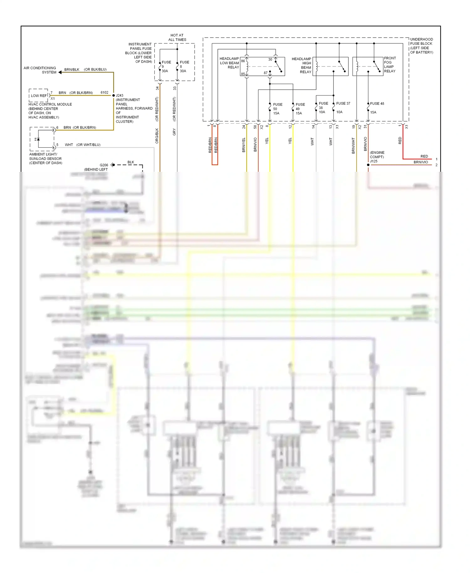 Buick Regal V (2009-2013) lighting ctrl sw ref wiring diagram  (1 of 2)