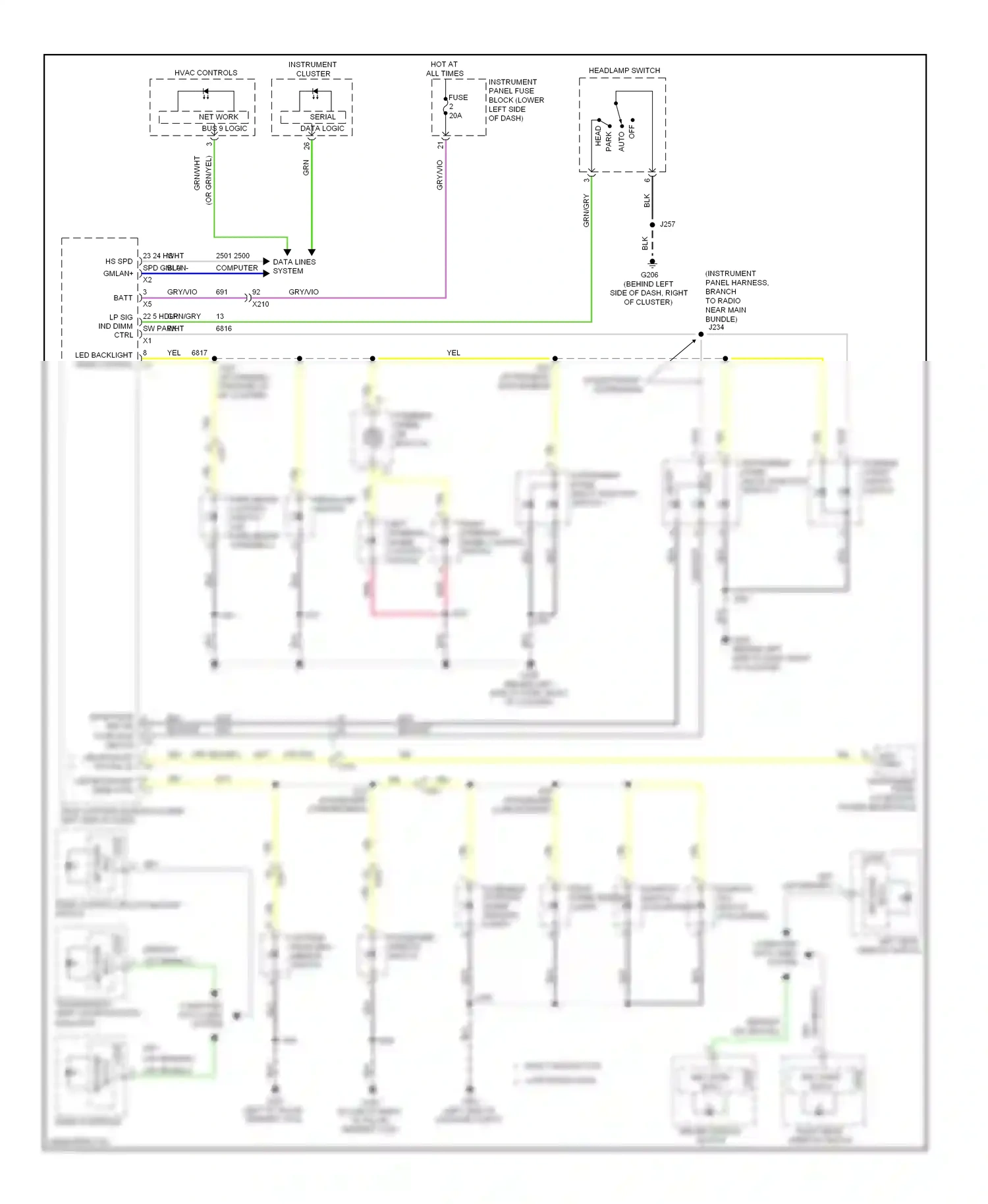 Buick Regal V (2009-2013) radio control multi-function switch wiring diagram  (2 of 5)