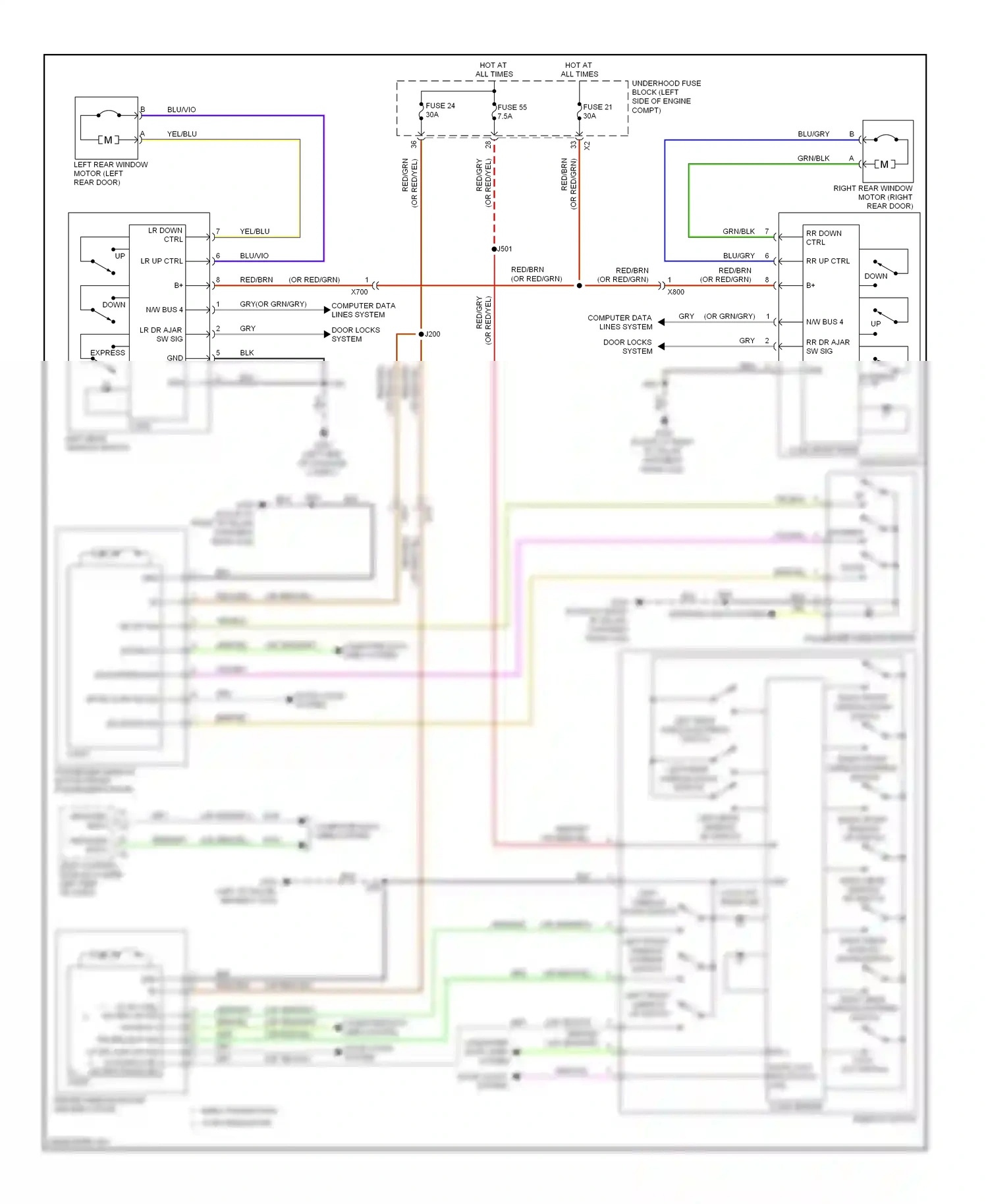 Buick Regal V (2009-2013) right front window down switch wiring diagram  (1 of 1)