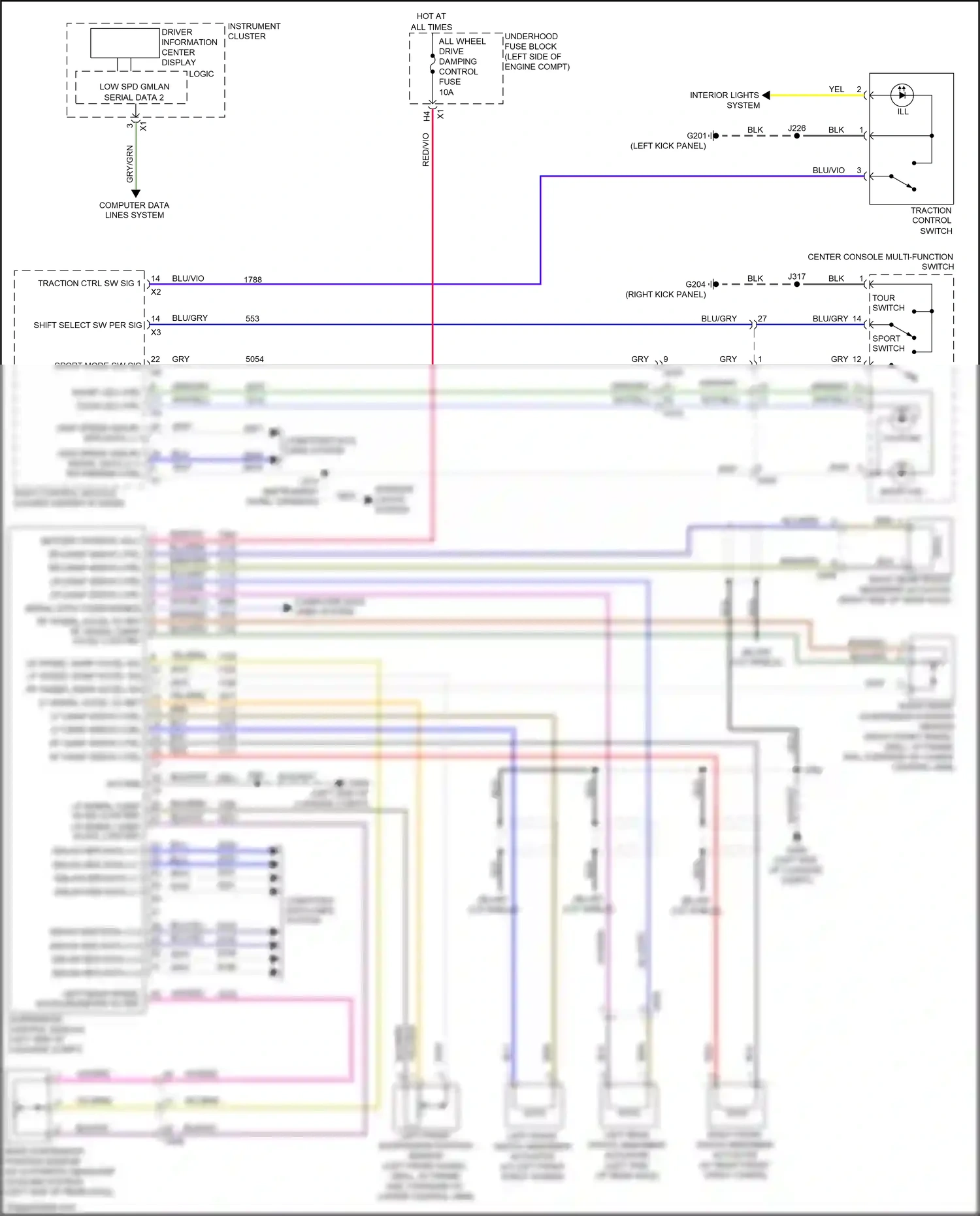Buick Regal VI (2017-2020) center console multi-function switch wiring diagram  (2 of 6)