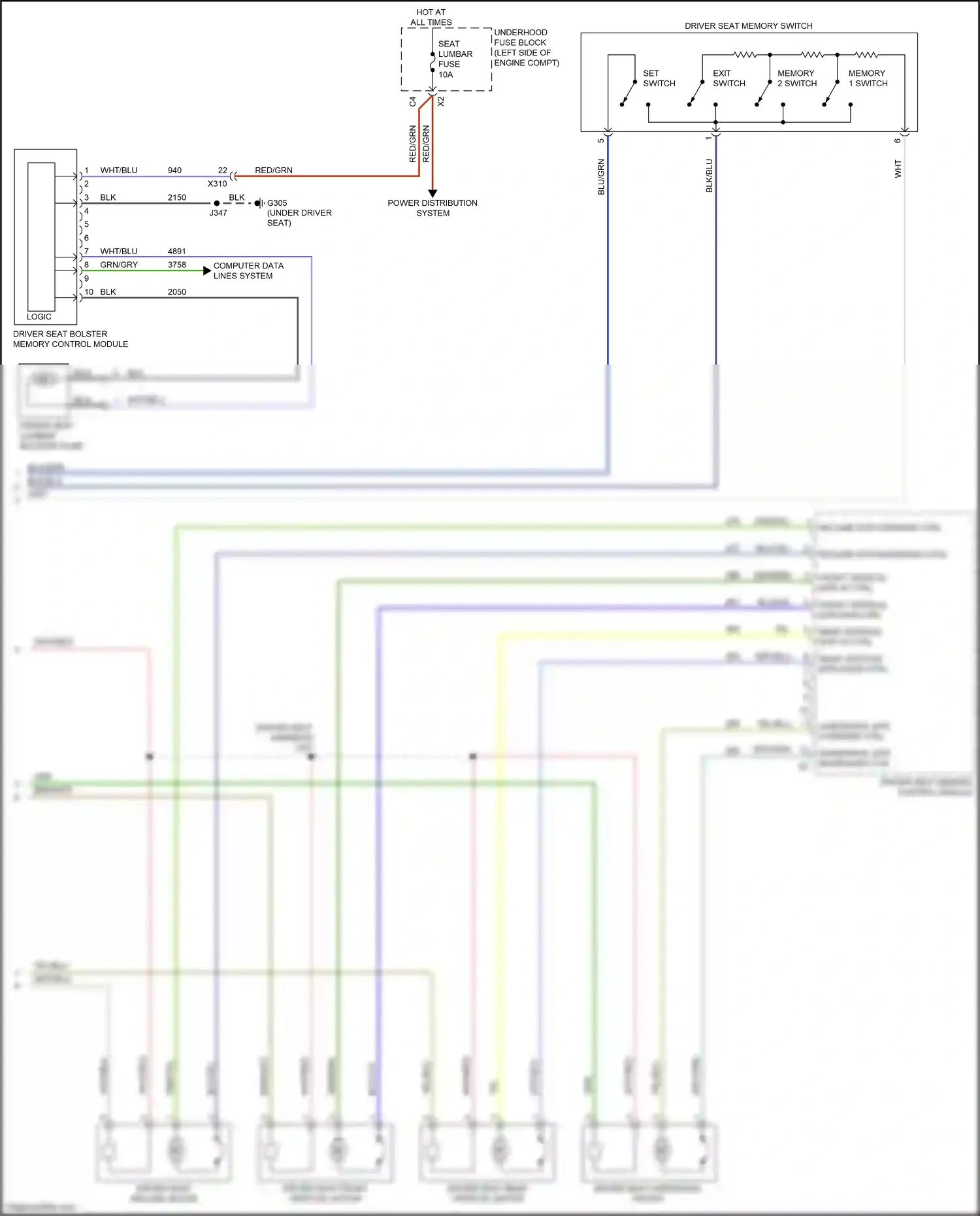 Buick Regal VI (2017-2020) memory 2 switch wiring diagram  (1 of 3)