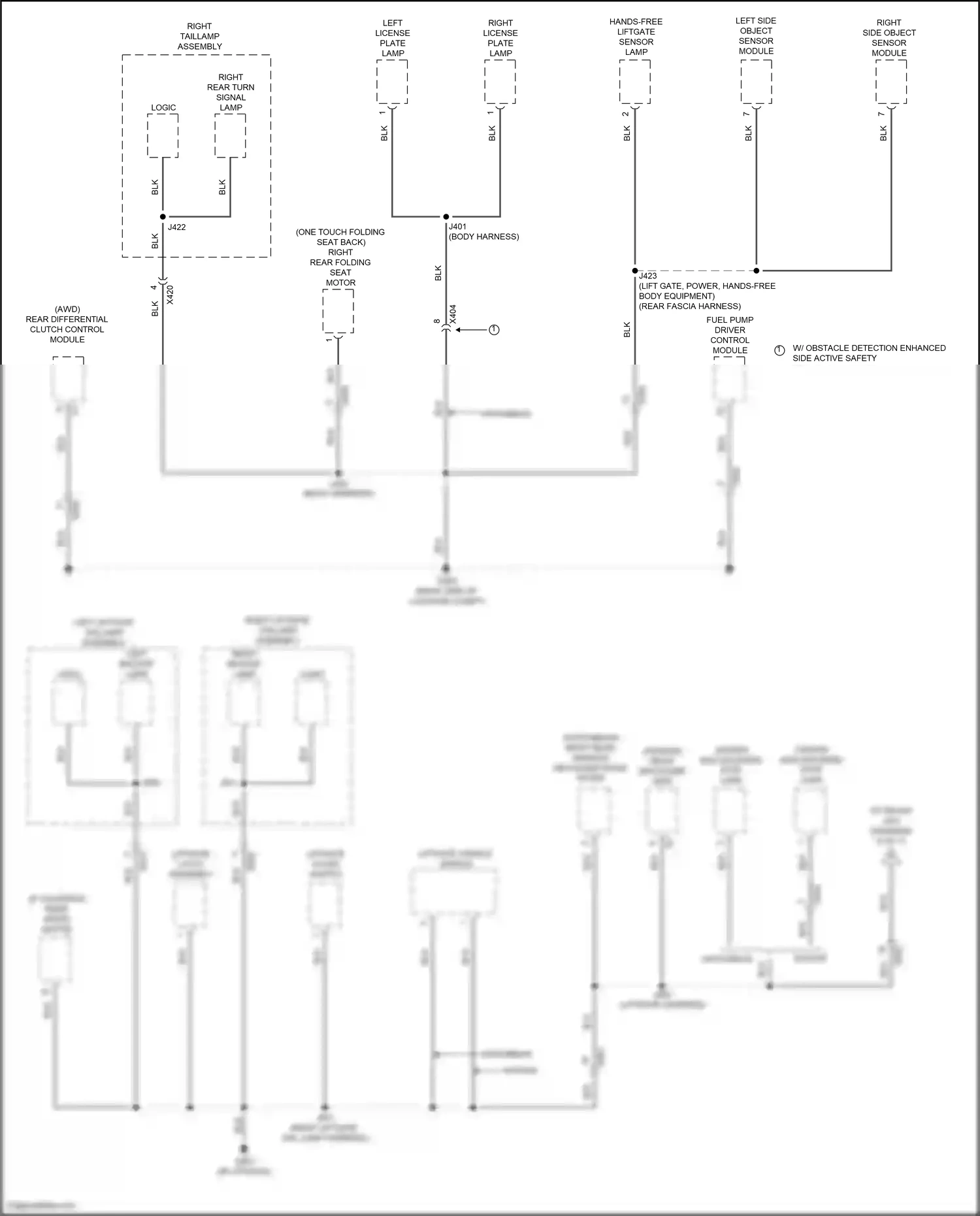 Buick Regal VI (2017-2020) right side object sensor module wiring diagram  (3 of 4)