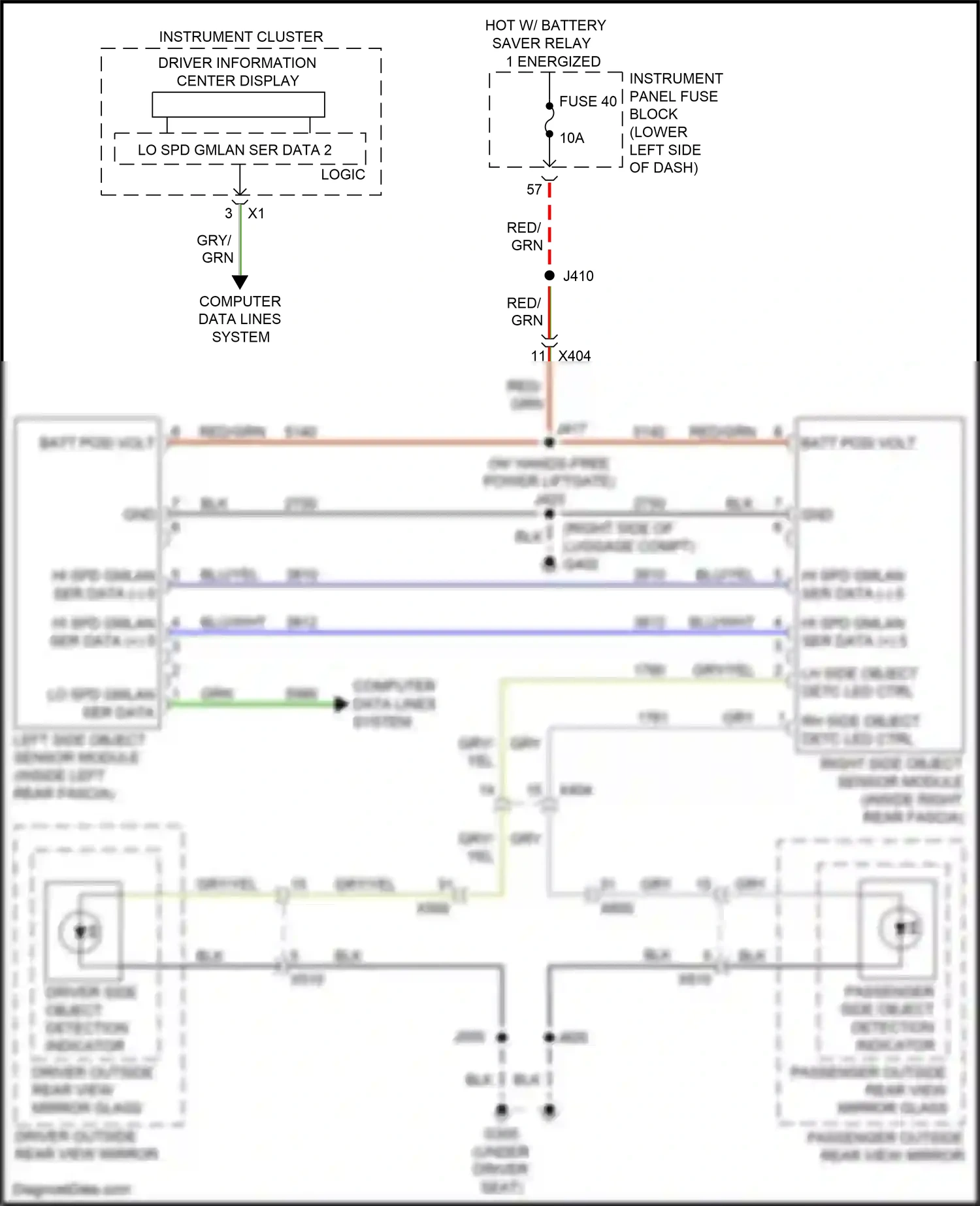 Buick Regal VI (2017-2020) right side object sensor module wiring diagram  (1 of 4)