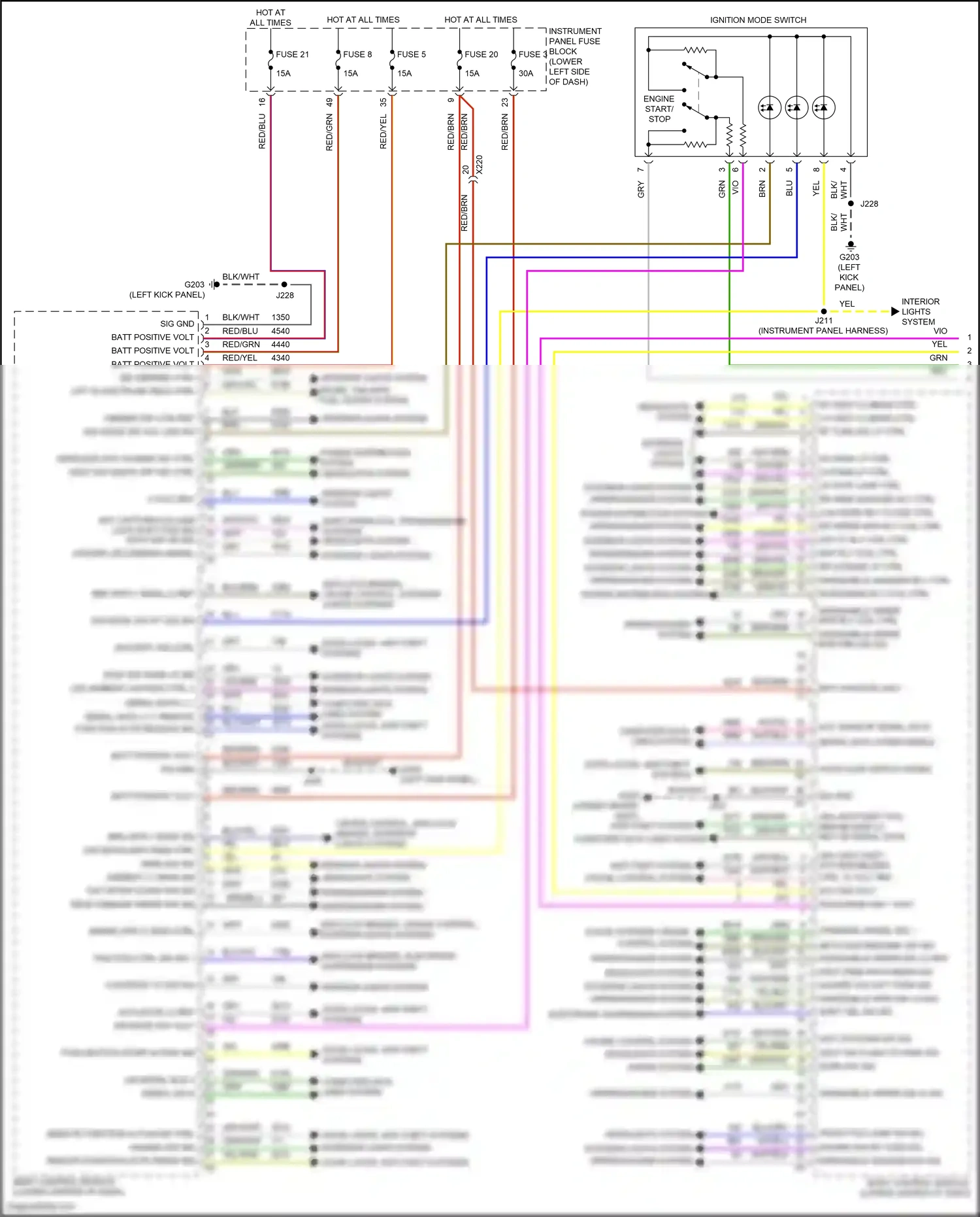 Buick Regal VI (2017-2020) shift interlock, transmissions systems wiring diagram  (1 of 2)