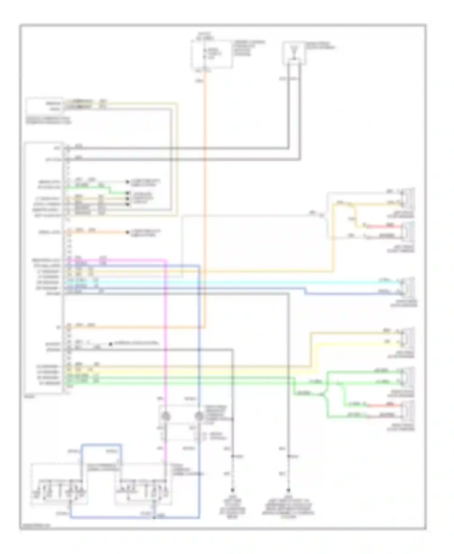 Rendezvous Buick I (2001-2007): Base radio circuit, without rear controls