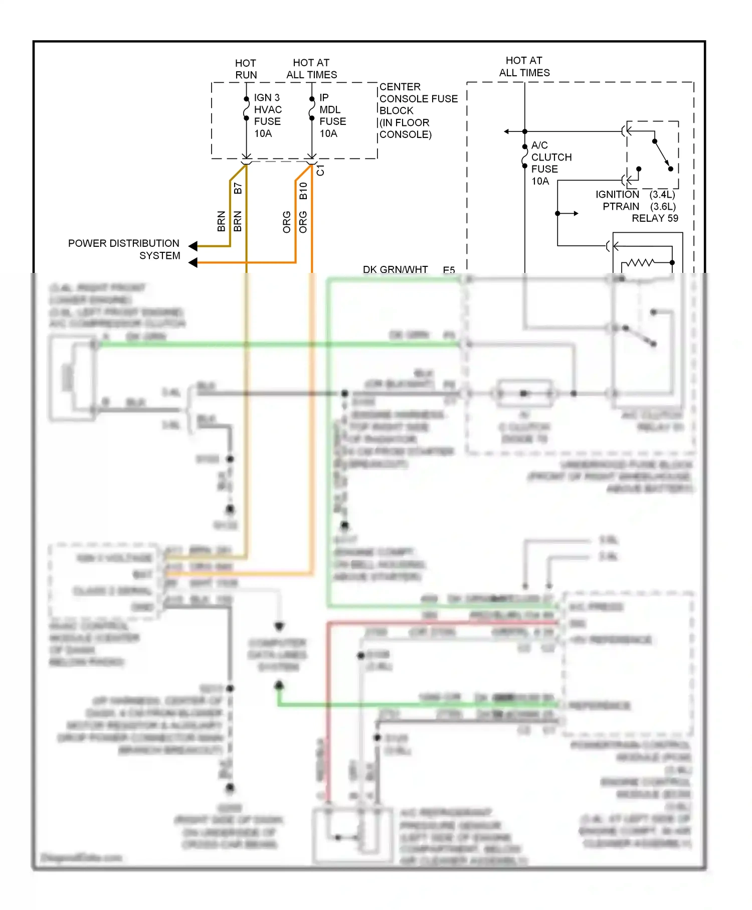 Buick Rendezvous I (2001-2007) (3.4l: right front lower engine) wiring diagram  (1 of 1)
