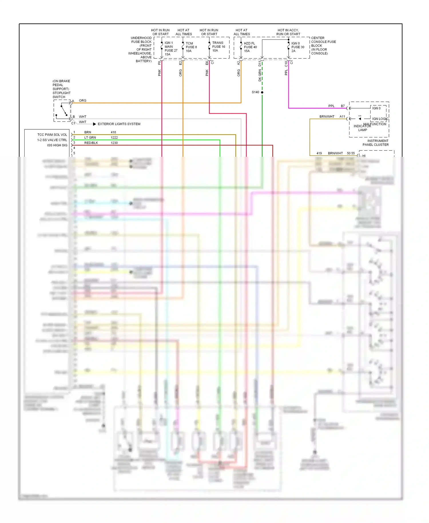 Buick Rendezvous I (2001-2007) automatic transaxle fluid temperature (tft) sensor wiring diagram  (1 of 1)