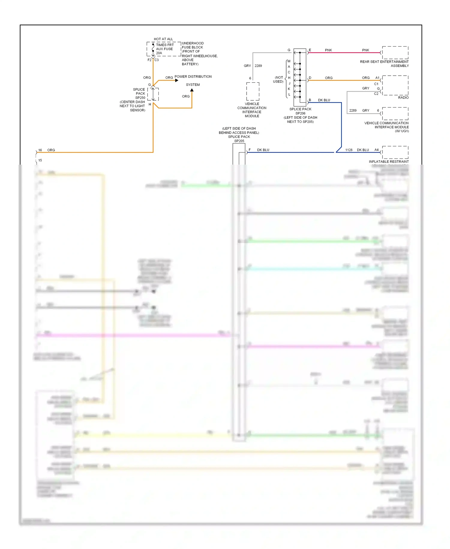 Buick Rendezvous I (2001-2007) data link connector (below steering column) wiring diagram  (2 of 4)