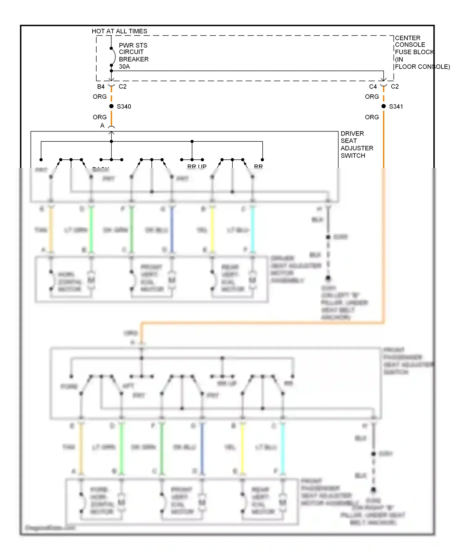 Buick Rendezvous I (2001-2007) fore/ wiring diagram  (1 of 2)
