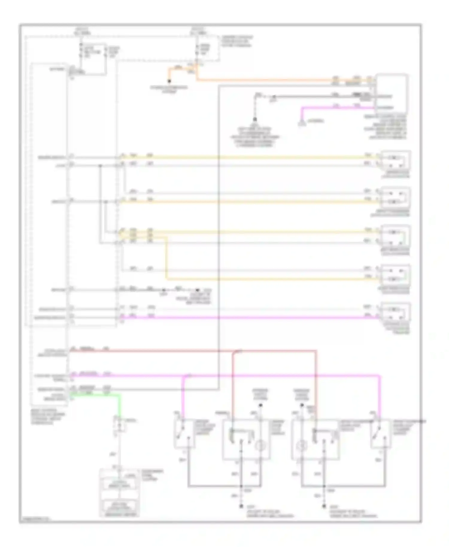 Wiring diagram front passenger door lock switch for Buick Rendezvous I (2001-2007) (3 of 3)
