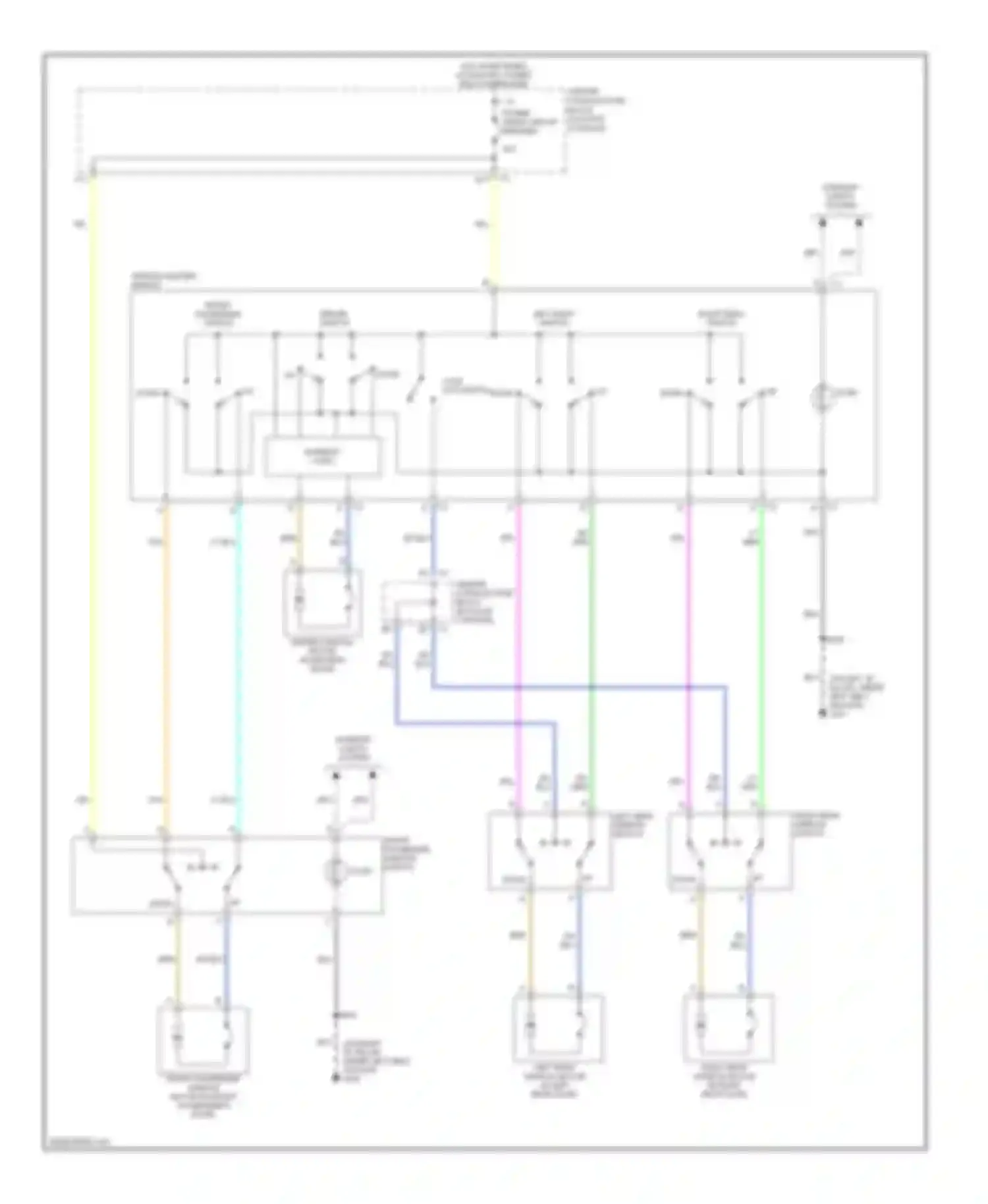 Wiring diagram front passenger window switch for Buick Rendezvous I (2001-2007) (4 of 4)
