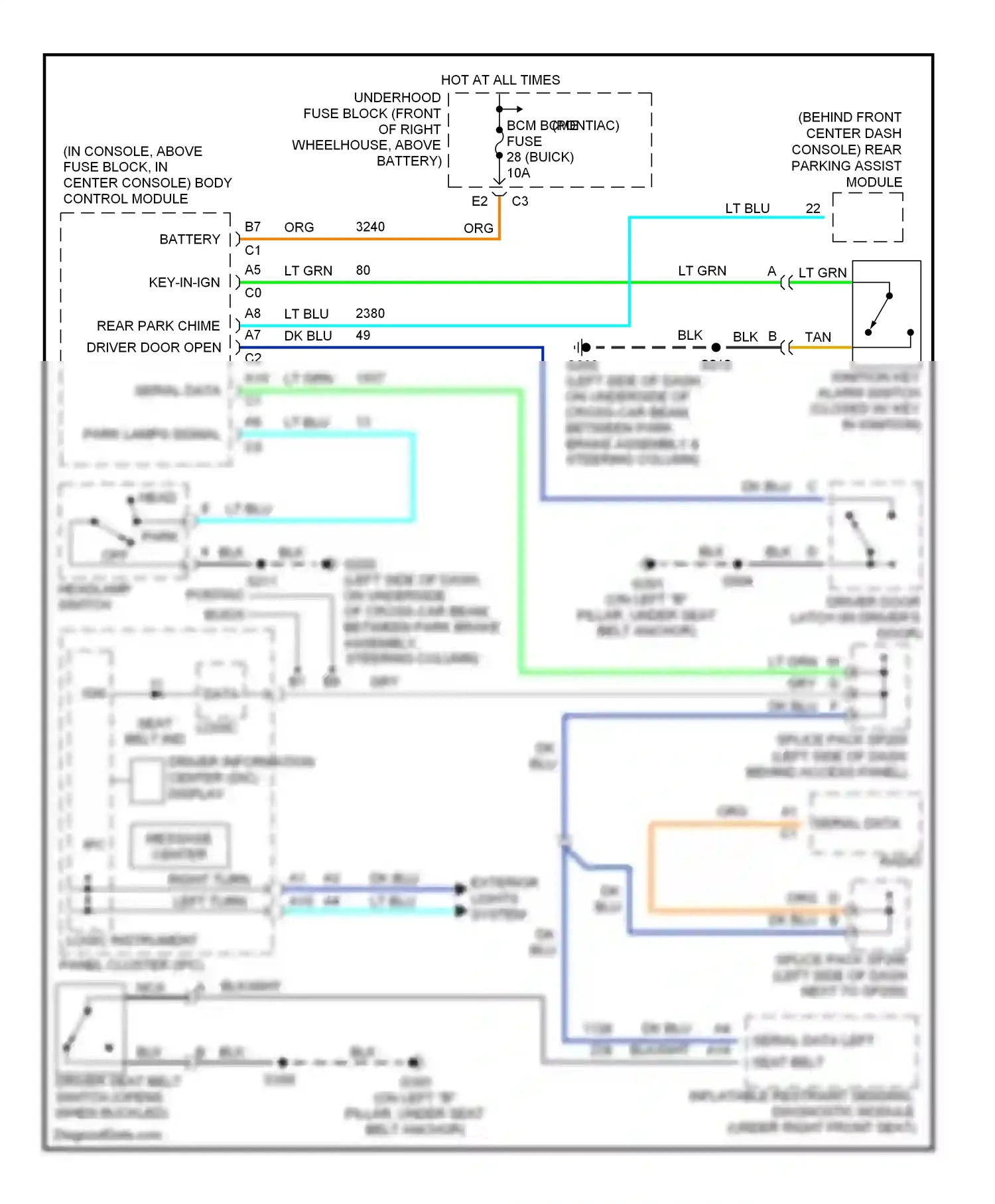 Buick Rendezvous I (2001-2007) head wiring diagram  (1 of 1)