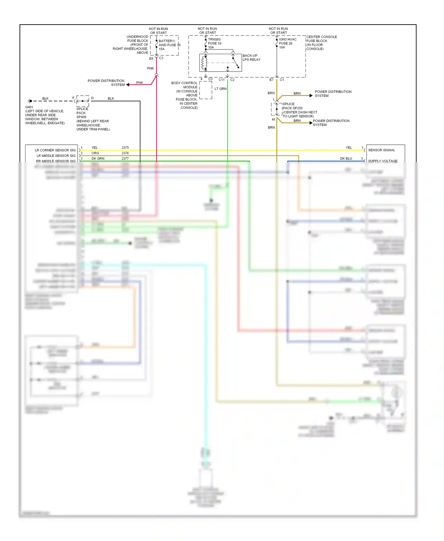 Buick Rendezvous I (2001-2007) indicator wiring diagram  (1 of 1)