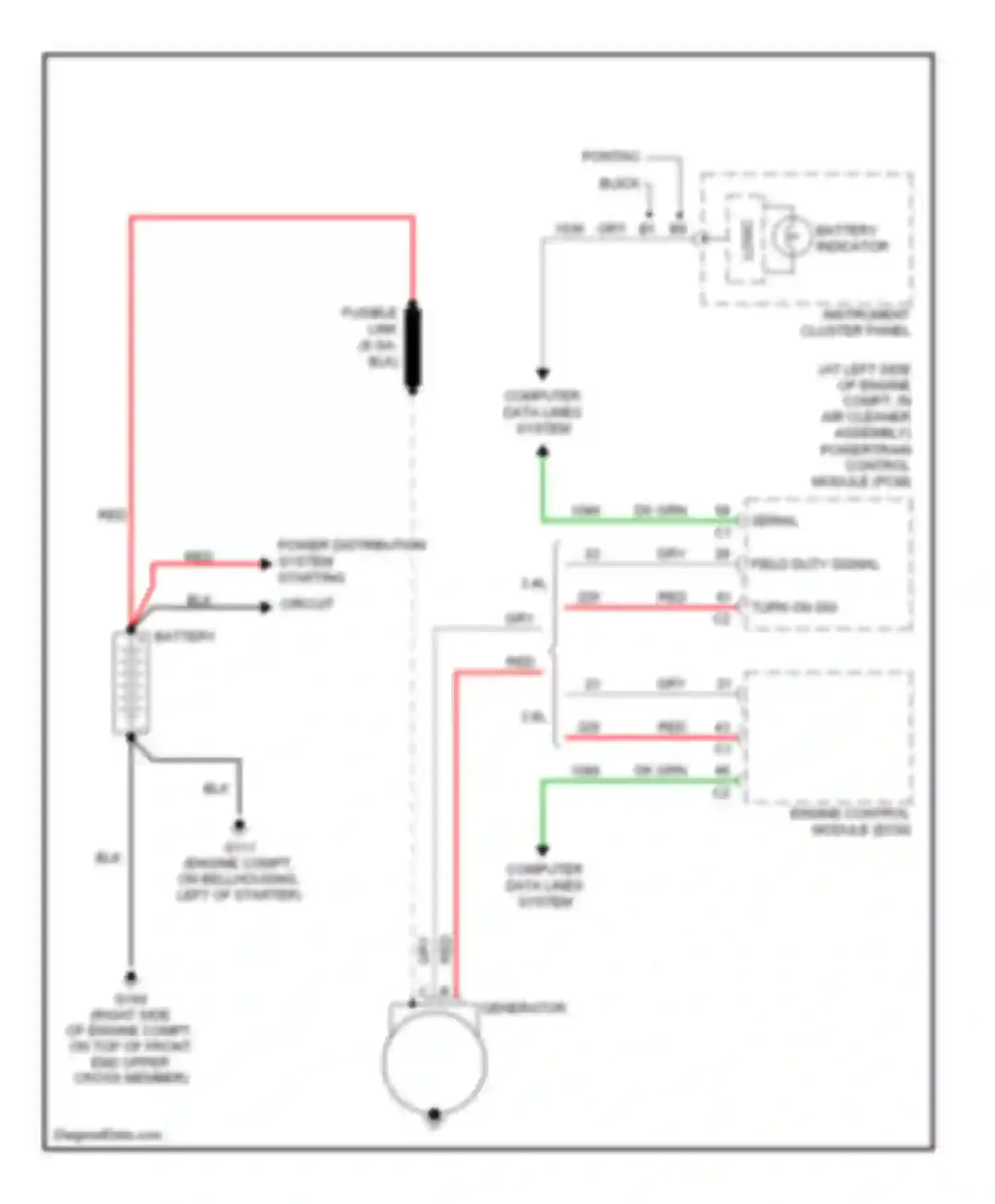 Wiring diagram power distribution system starting circuit for Buick Rendezvous I (2001-2007) (1 of 1)