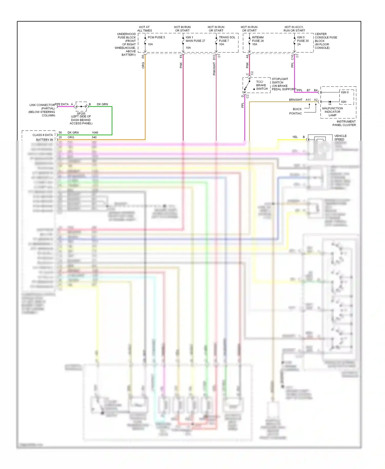 Buick Rendezvous I (2001-2007) transaxle internal mode switch (ims) wiring diagram  (1 of 2)