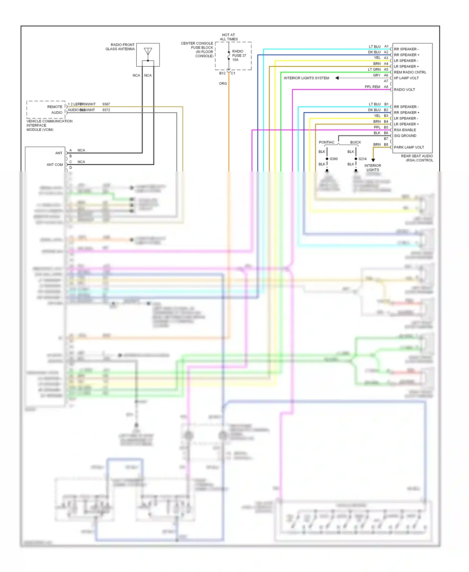 Buick Rendezvous I (2001-2007) vehicle communication interface module (vcim) wiring diagram  (1 of 6)