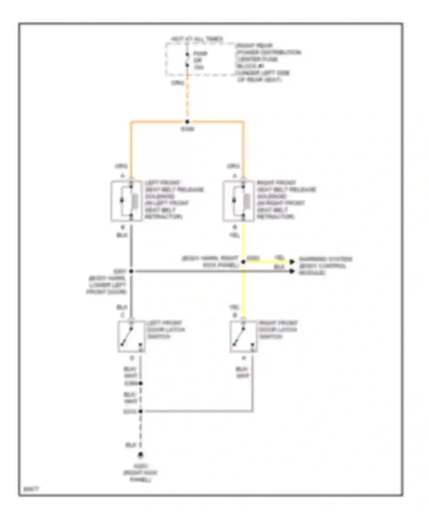 Riviera Buick VIII (1994-1999): Passive restraint circuit