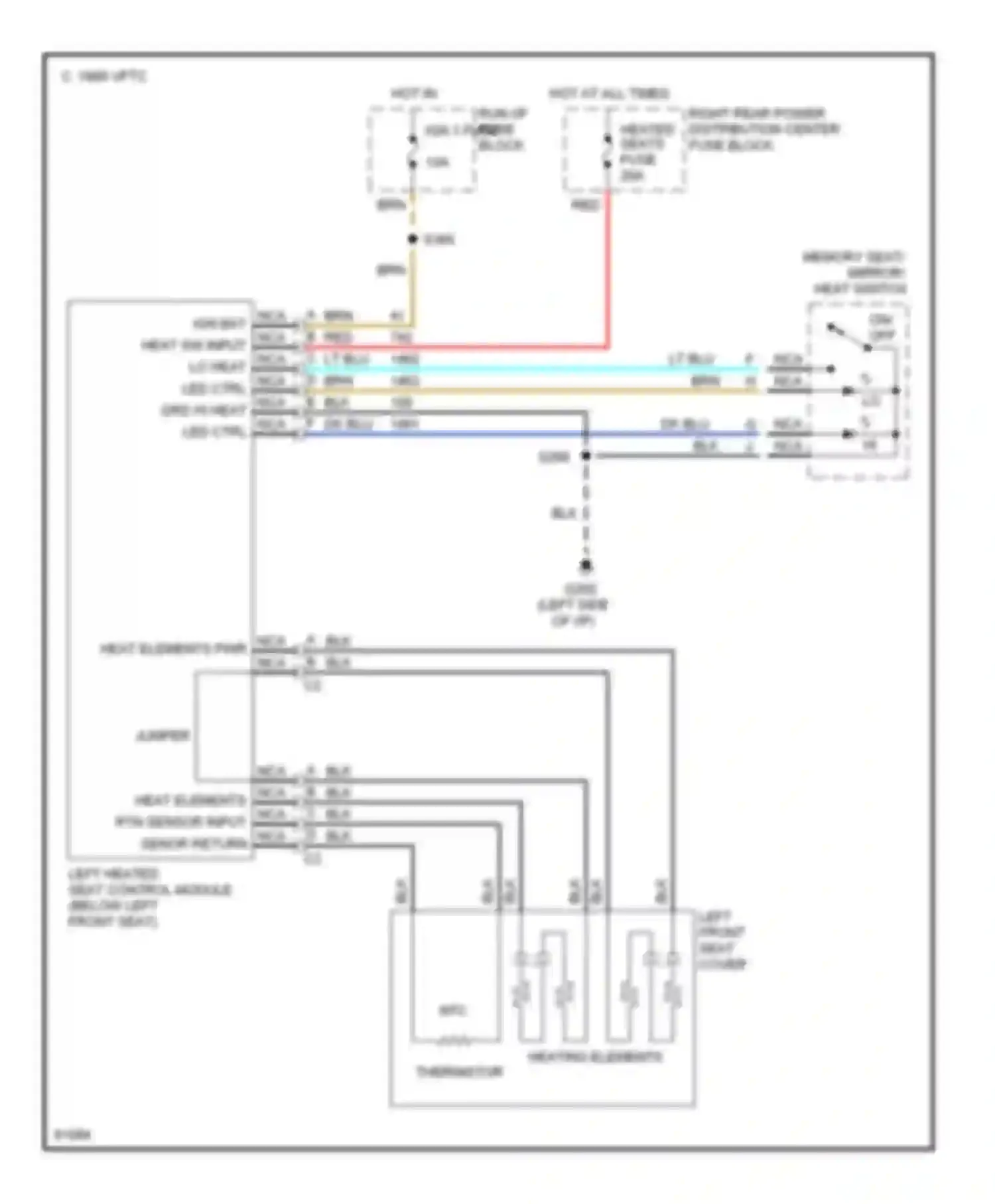 Riviera Buick VIII (1994-1999): Driver heated seat circuit