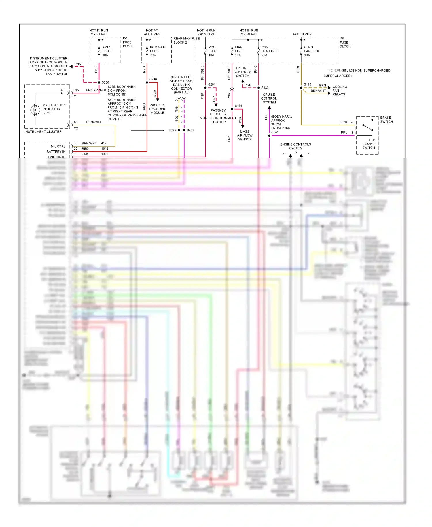 Buick Riviera VIII (1994-1999) passkey decoder module wiring diagram  (1 of 2)