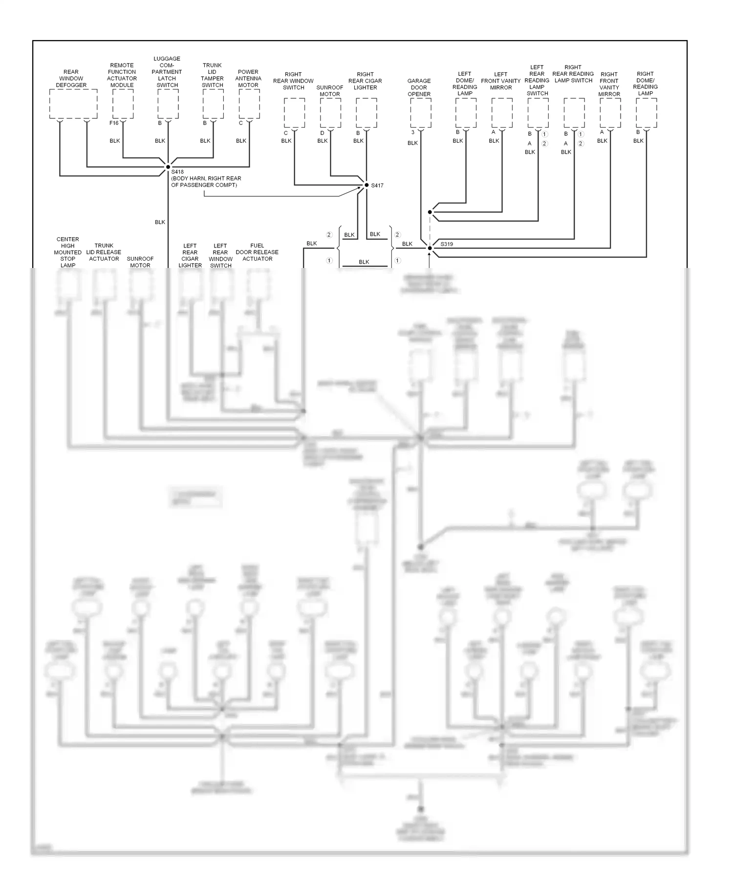 Buick Riviera VIII (1994-1999) remote function actuator module wiring diagram  (1 of 3)