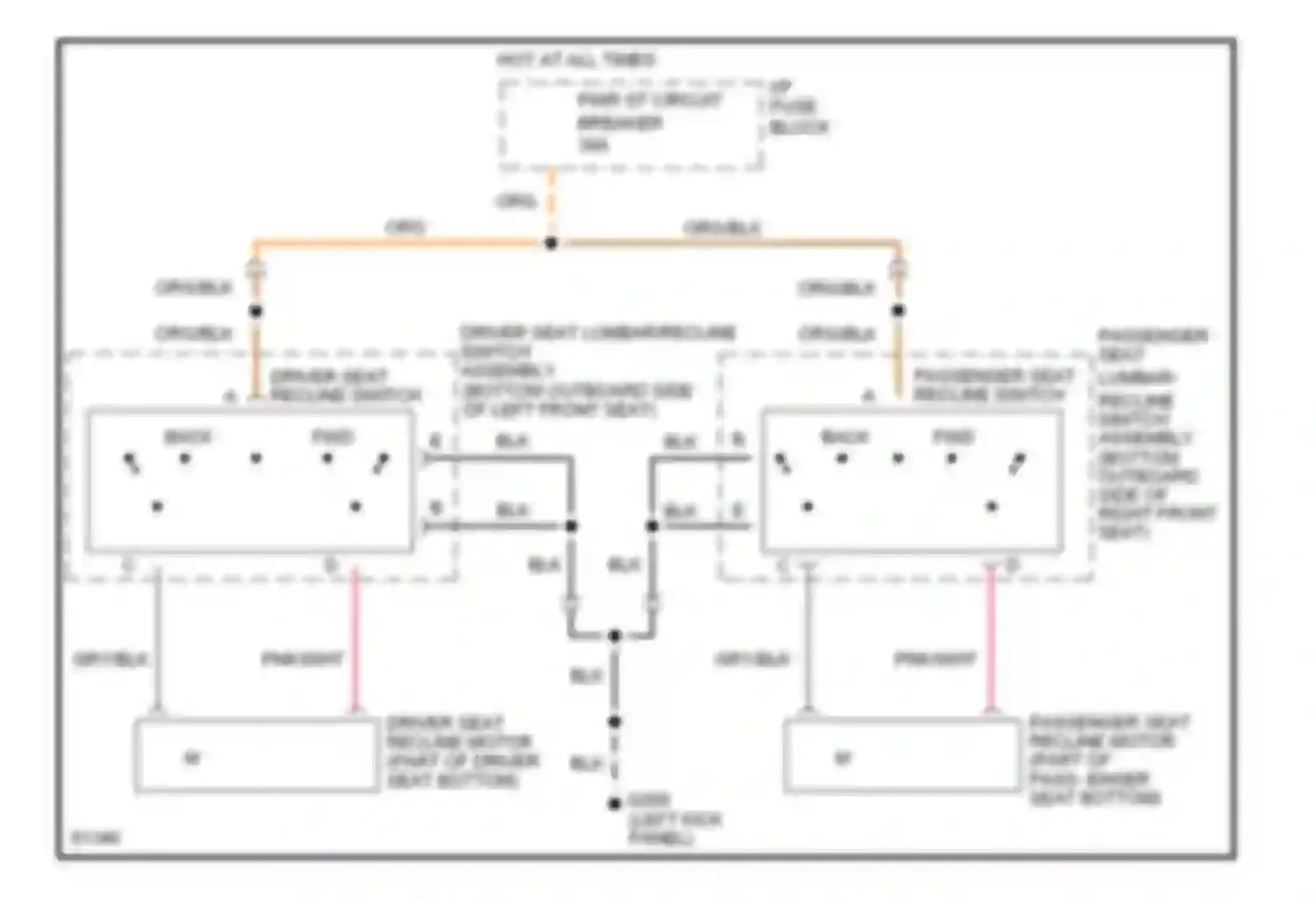 Roadmaster Buick VIII (1991-1996): Recliner circuit