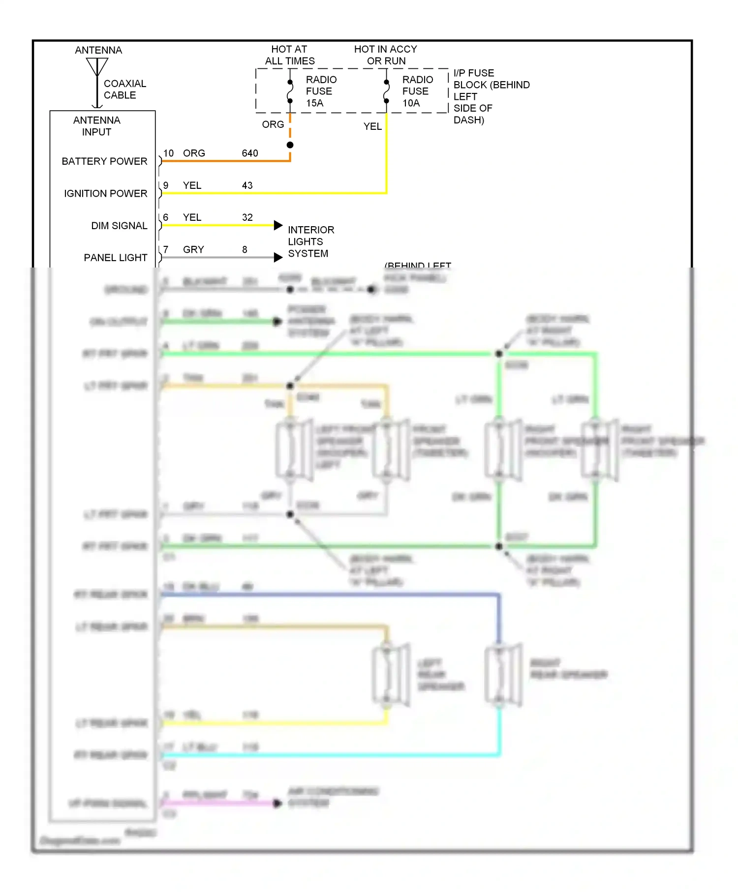 Buick Roadmaster VIII (1991-1996) panel light wiring diagram  (1 of 1)