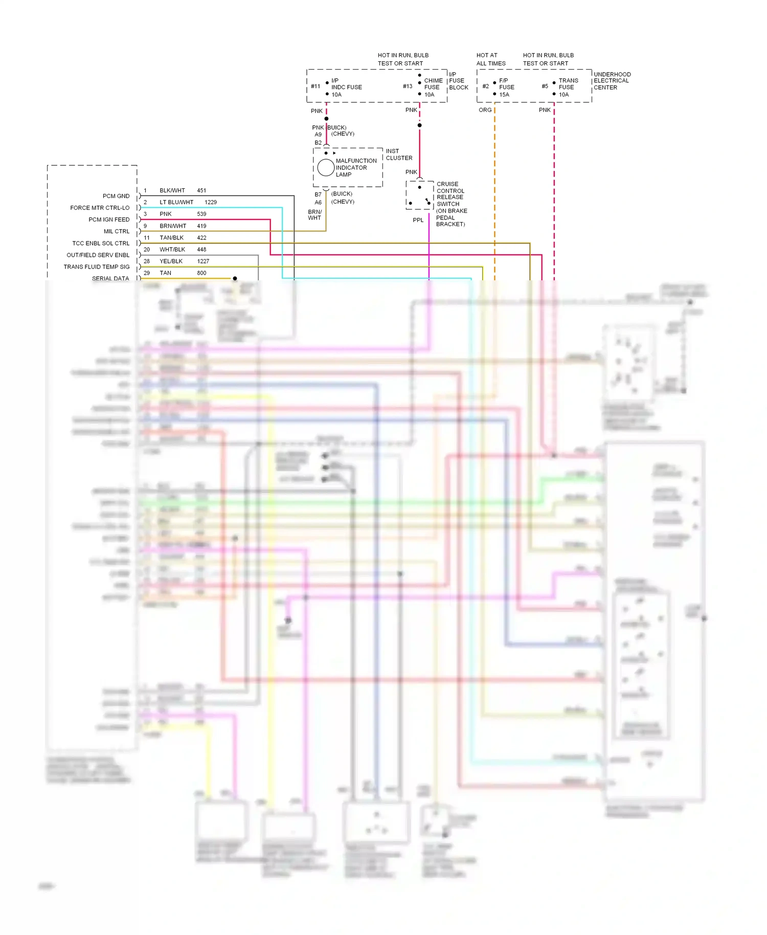 Buick Roadmaster VIII (1991-1996) partial wiring diagram  (1 of 1)