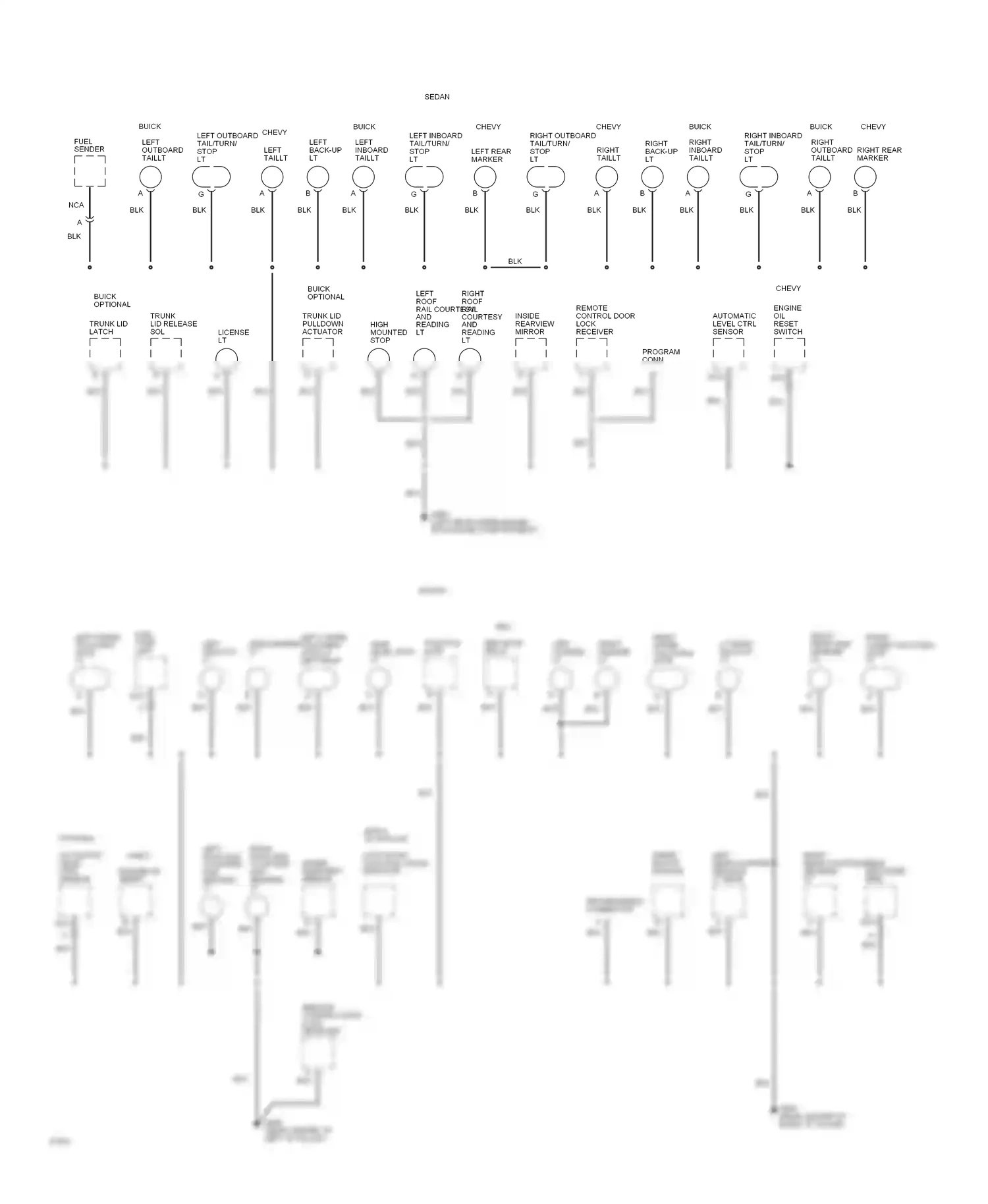 Buick Roadmaster VIII (1991-1996) trunk lid pulldown actuator wiring diagram  (1 of 1)