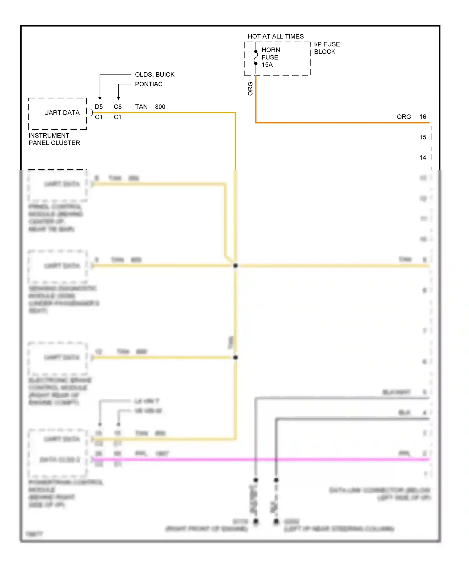 Computer data lines — Computer data lines. Buick Skylark VII (1992-1998)