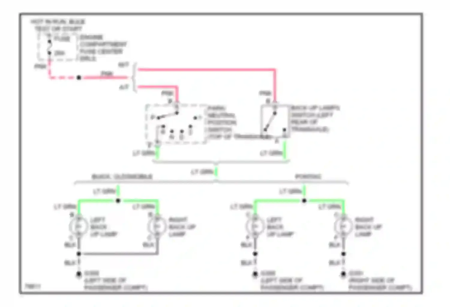 Skylark Buick VII (1992-1998): Backup lamps circuit