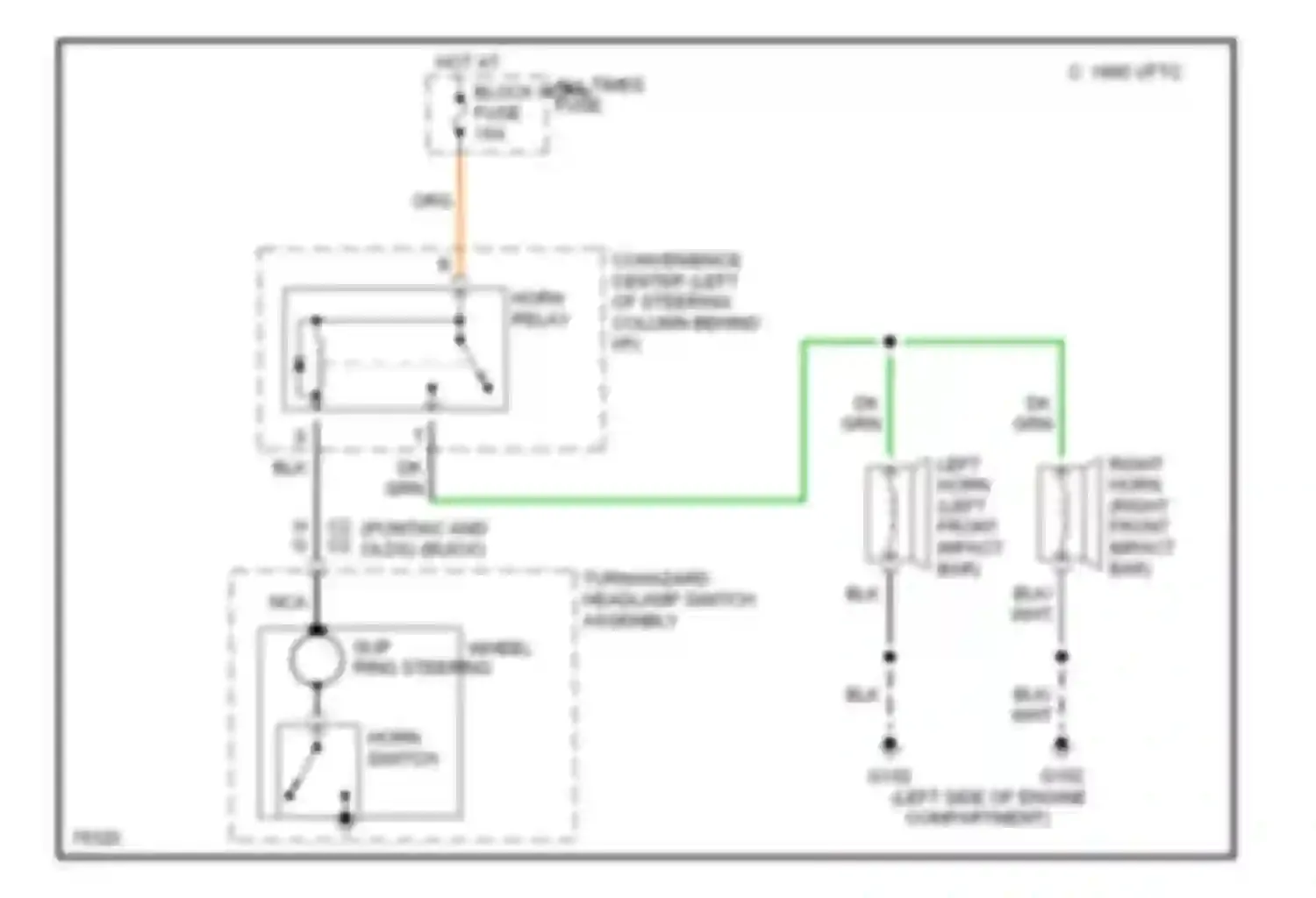 Skylark Buick VII (1992-1998): Horn circuit